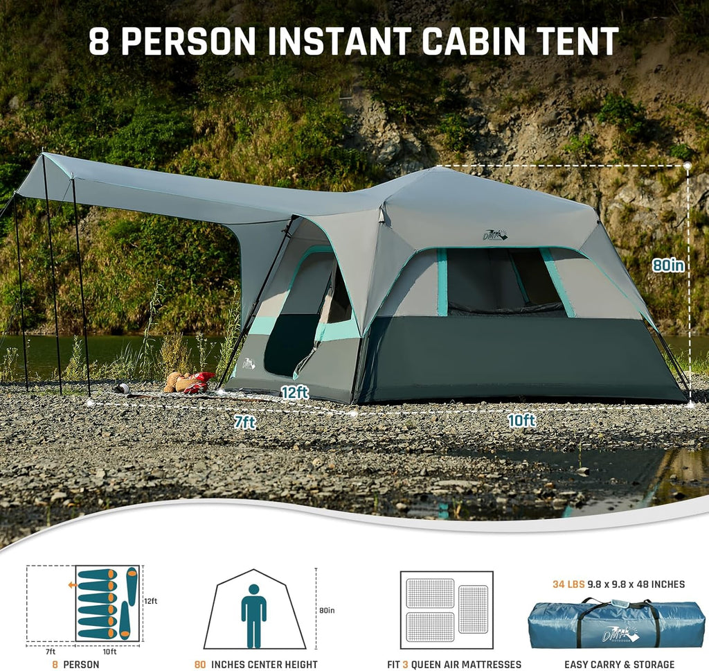 Quick-opening tent, family camping tent, pop-up camping tent, large waterproof tent for outdoor camping wourant