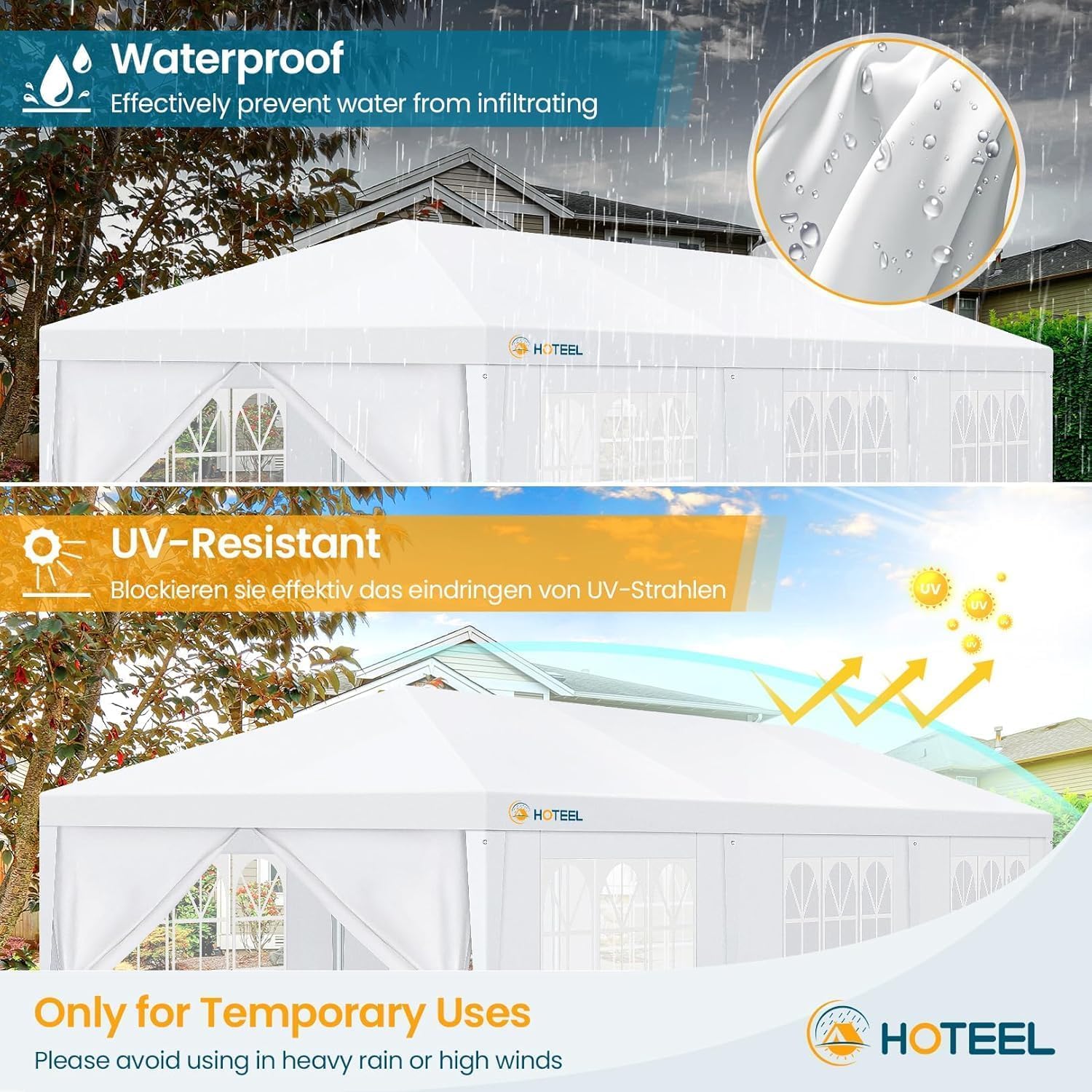 HOTEEL 10x30 Party Tent with 8 Removable Sidewalls for Parties, Weddings, BBQ wourant