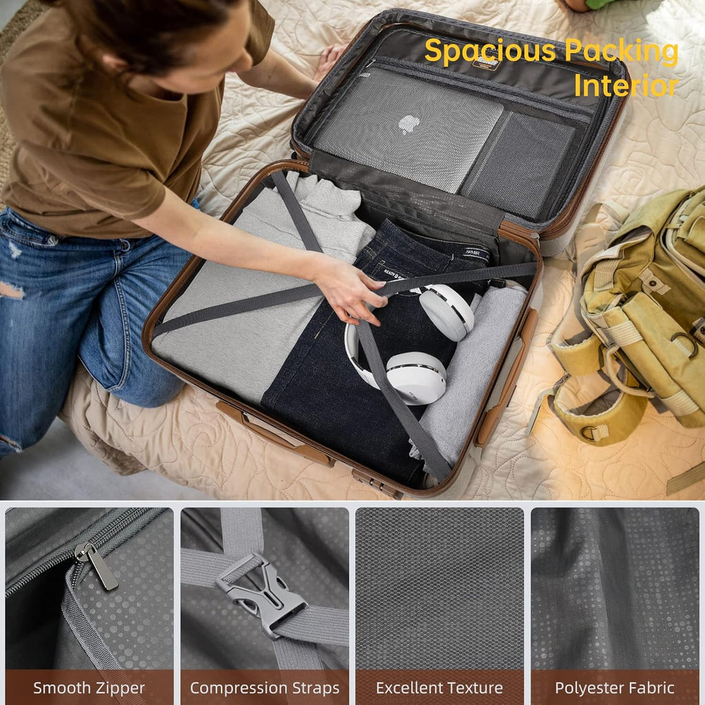 6-piece luggage set, expandable hardshell suitcase set with spinner wheels, lightweight rolling luggage set wourant