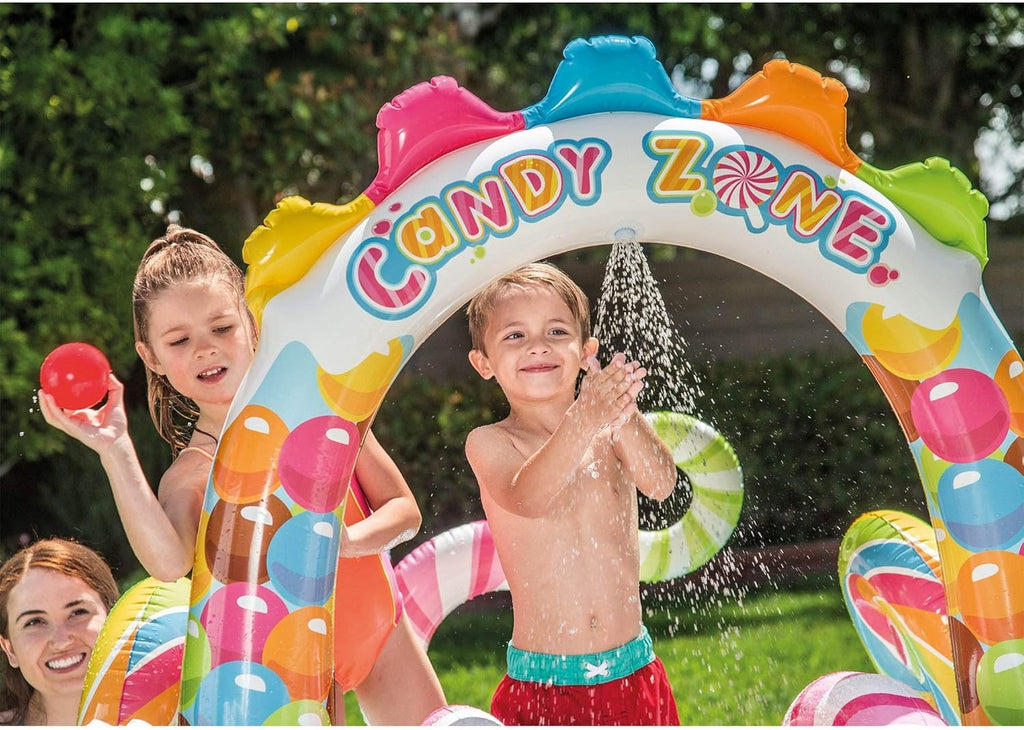 Intex 96" x 78" x 28" Inflatable Jungle Adventure Play Center Spray Kiddie Pool - Backyard Kids Water Slide, Outdoor Blow-Up Splash Pad for Toddlers wourant