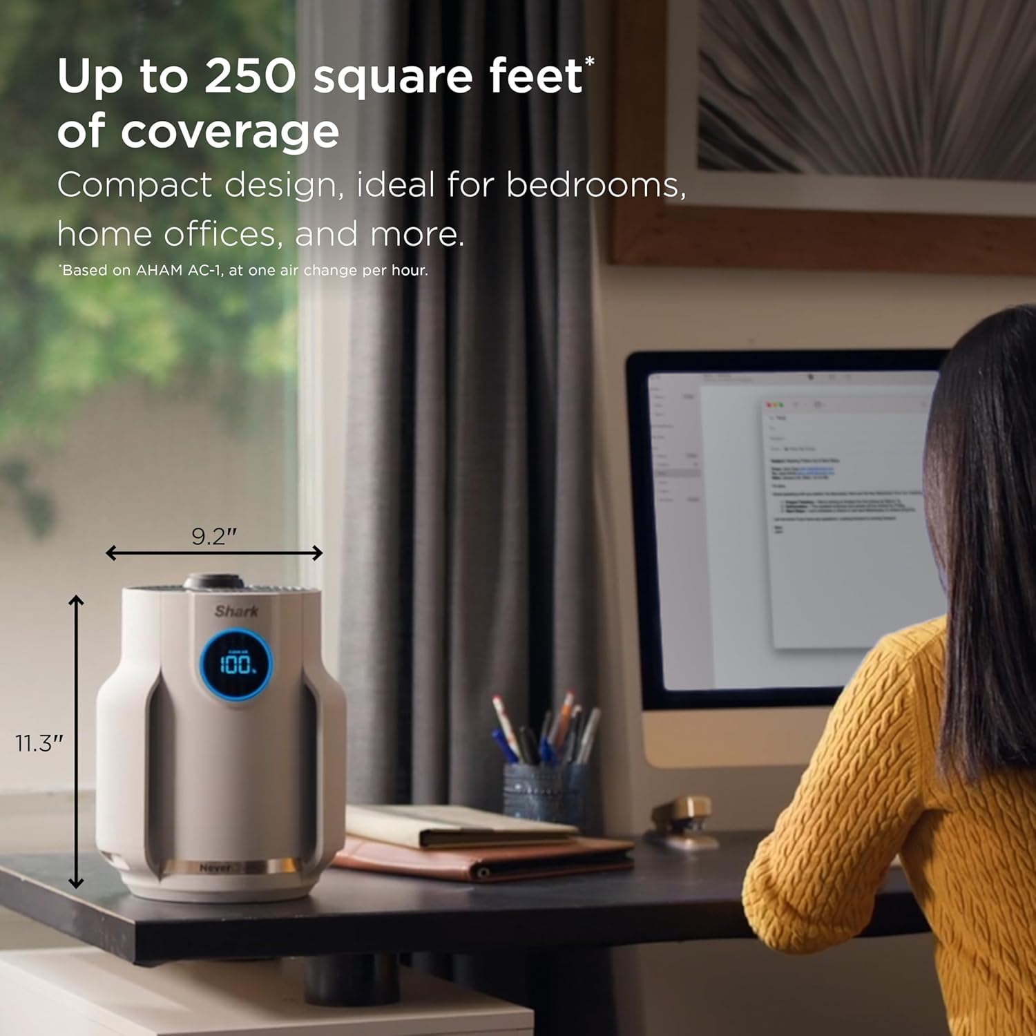 Air Purifier Compact Pro with Long-lasting HEPA Exceeding Filtration, For Pet Dander, Dust, Smoke, Allergens, Up to 250 sq. ft. wourant