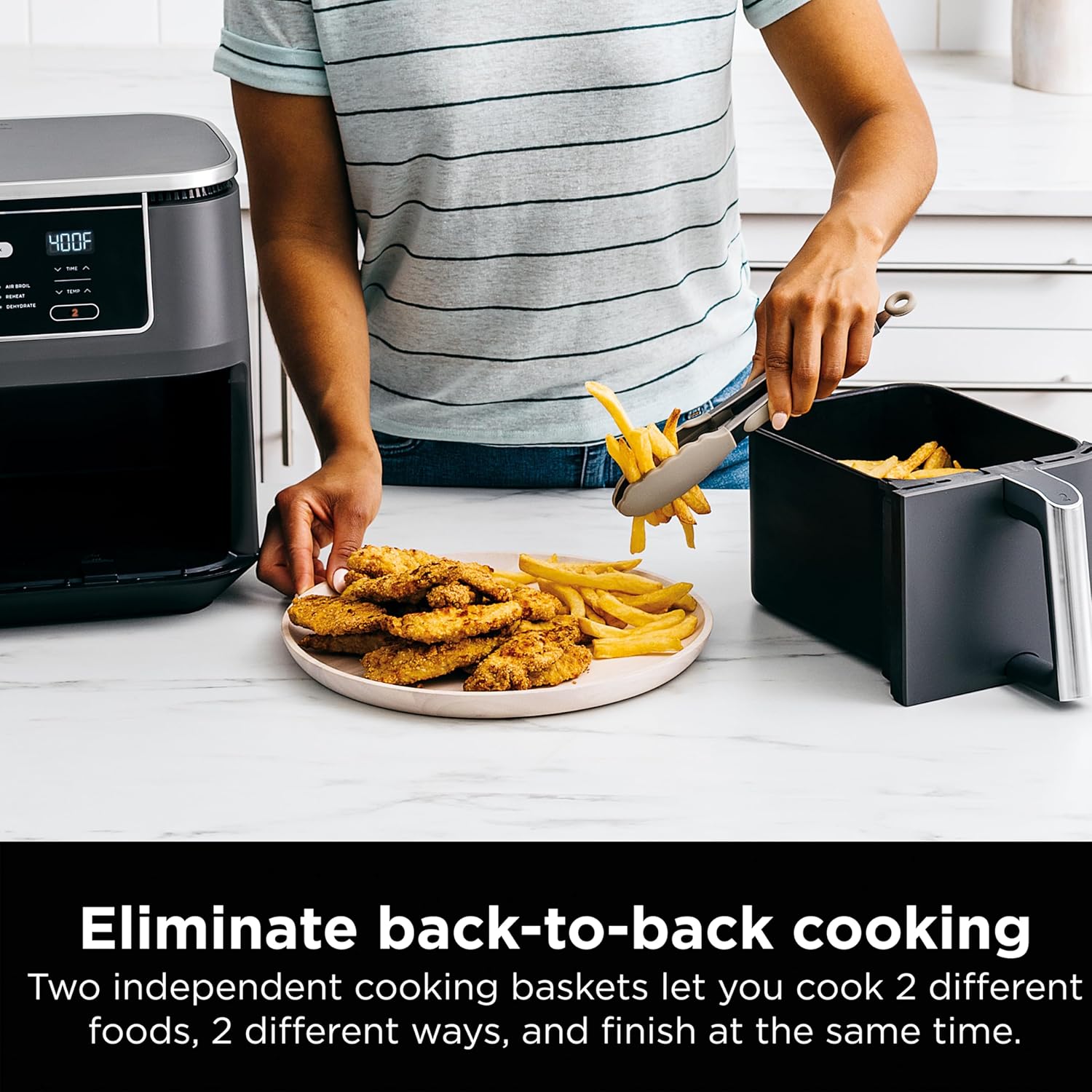 Ninja Foodi 6-in-1 FlexBasket Air Fryer with 7-Quart MegaZone and Basket Divider wourant