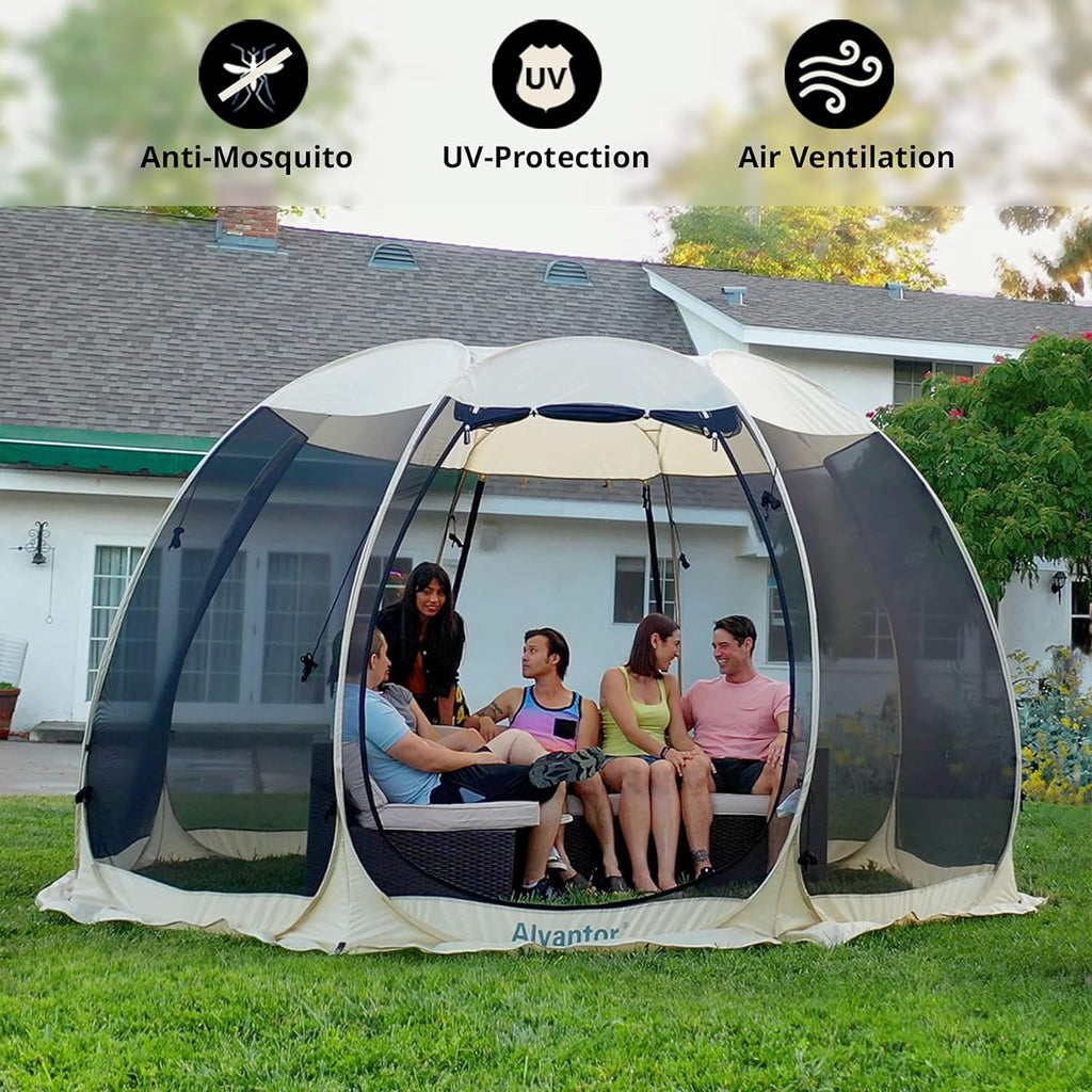 Screen gazebo, sleeps 6-10-15 people Igloo-style canopy tent with mosquito net on the sides Perfect for garden, patio, backyard wourant