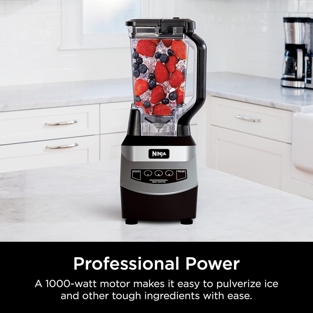 Ninja BL660 Professional Compact Smoothie and Food Processor Blender, 1100W, 3 Functions - Perfect for Frozen Drinks, Smoothies, Sauces, and More wourant