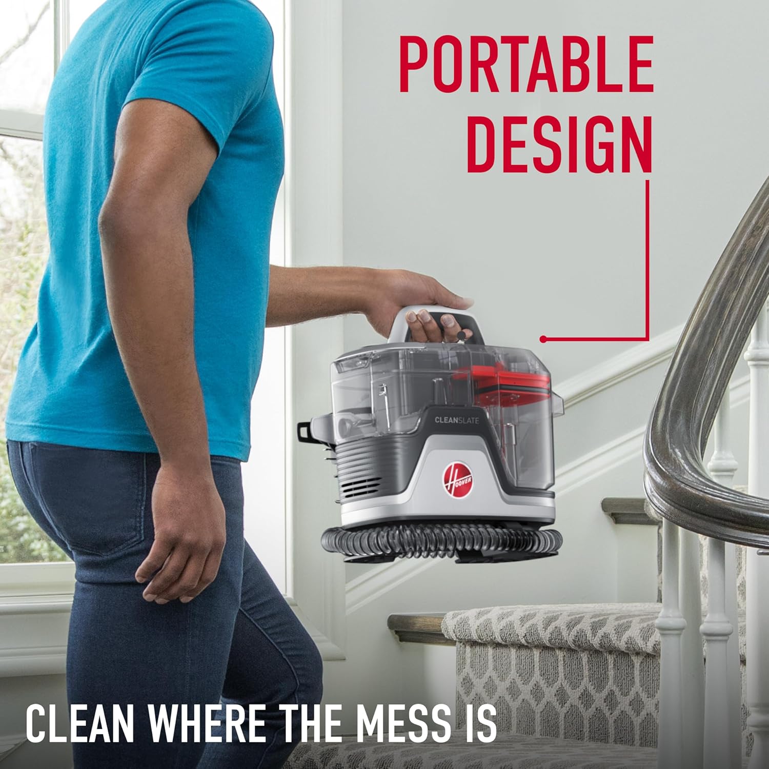 Hoover CleanSlate Plus Portable Carpet & Upholstery Spot Cleaner with Powerful Suction and Multiple Tools wourant