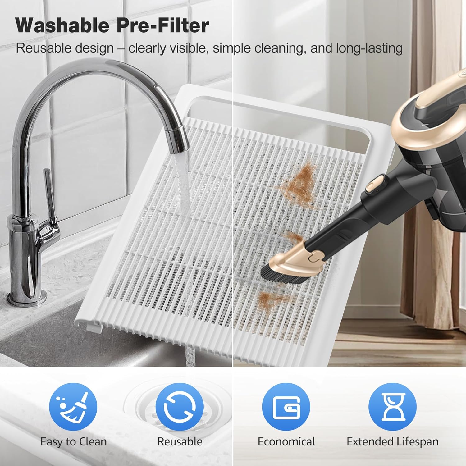 KNKA Air Purifier for Home Bedroom Large Room Up to 1,695 Ft² in 1 Hr, HEPA Air Cleaner with Washable Pre-Filter, AQI Display, ECO Mode, Sleep Mode, Pet Mode for Pets, Dust, Pollen, APH4000 woonhhop