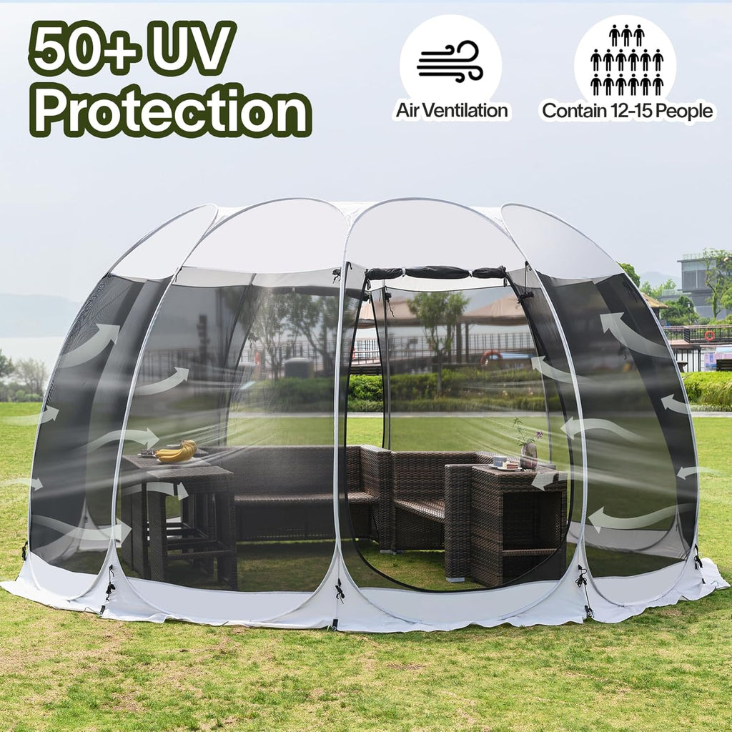 Screen gazebo, sleeps 6-10-15 people Igloo-style canopy tent with mosquito net on the sides Perfect for garden, patio, backyard wourant