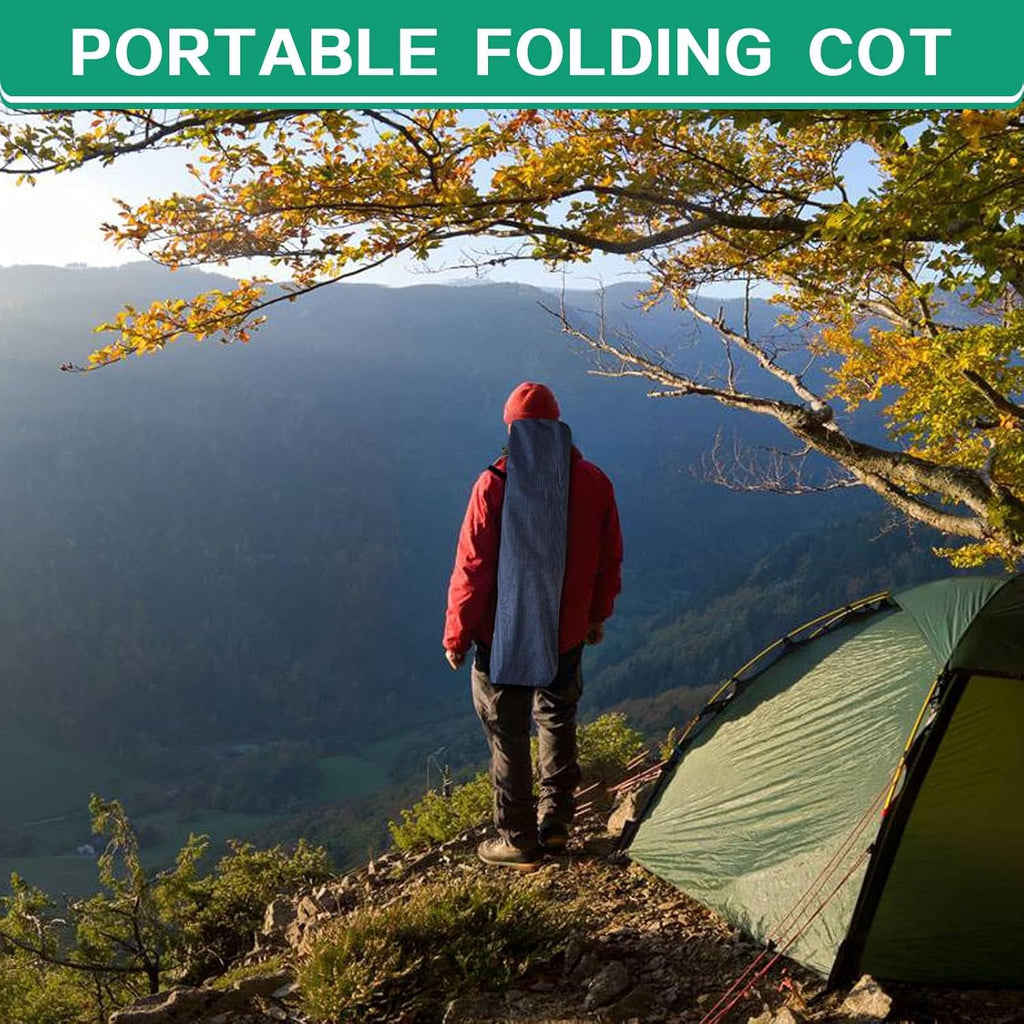 2 Pack Camping Cot with Mattress Comfortable Cot Bed Folding Cot Heavy Duty Cots for Sleeping with Carry Bag for Adults Kids Guest Bed Outdoor Indoor Home wourant