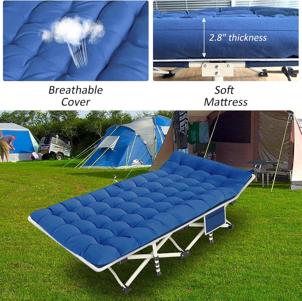 2-pack camping cots with mattresses, comfortable sleeping beds, adult camping cots, 2-person folding beds, heavy-duty sleeping beds wourant