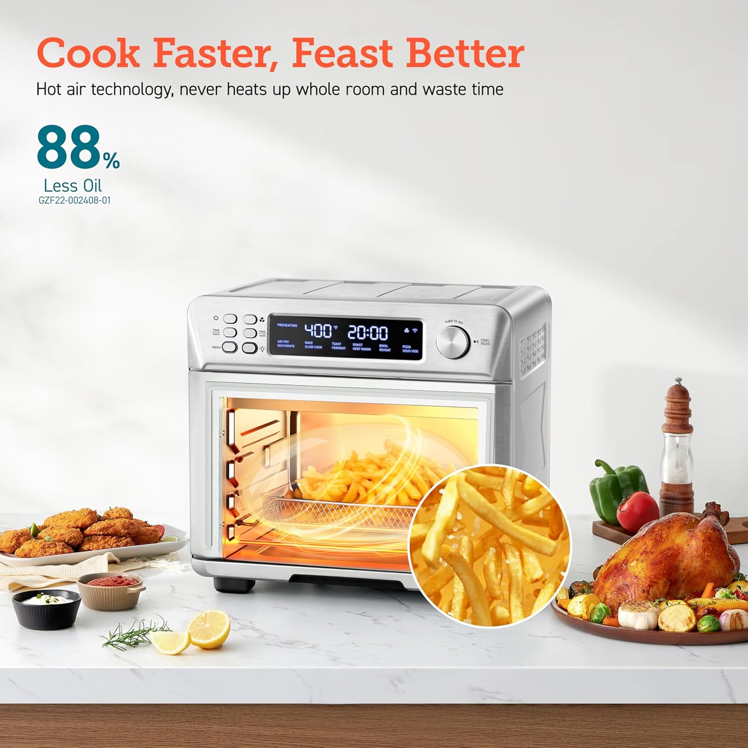 COSORI Smart 12-in-1 Air Fryer Toaster Oven Combo Airfryer Convection Oven Countertop wourant