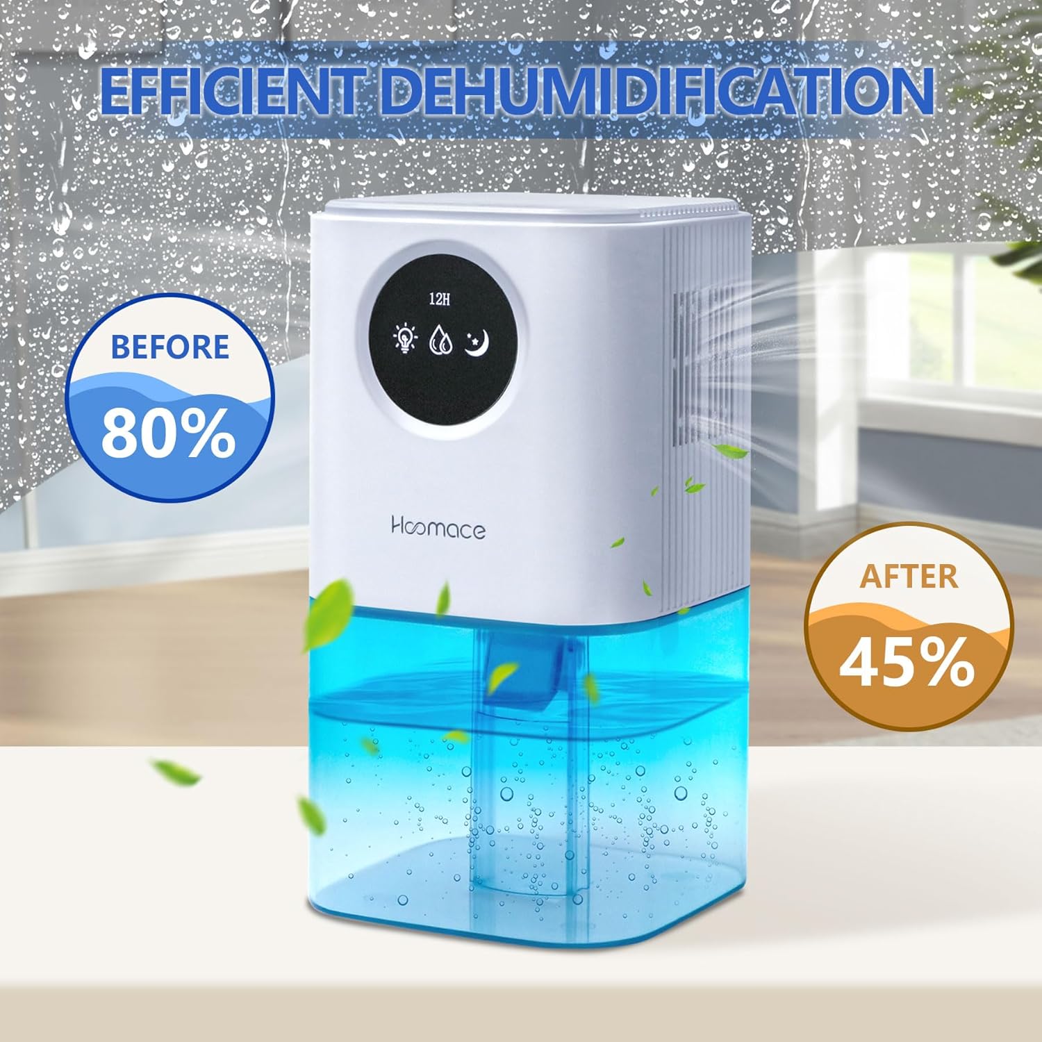 Dehumidifier,2 in 1 Humidifier Dehumidifier Combo,102 OZ Water Tank Dehumidifiers for Home Bedroom,Basement Bathroom,Auto Shut Off,Sleep Mode,7 Colors LED Light wourant