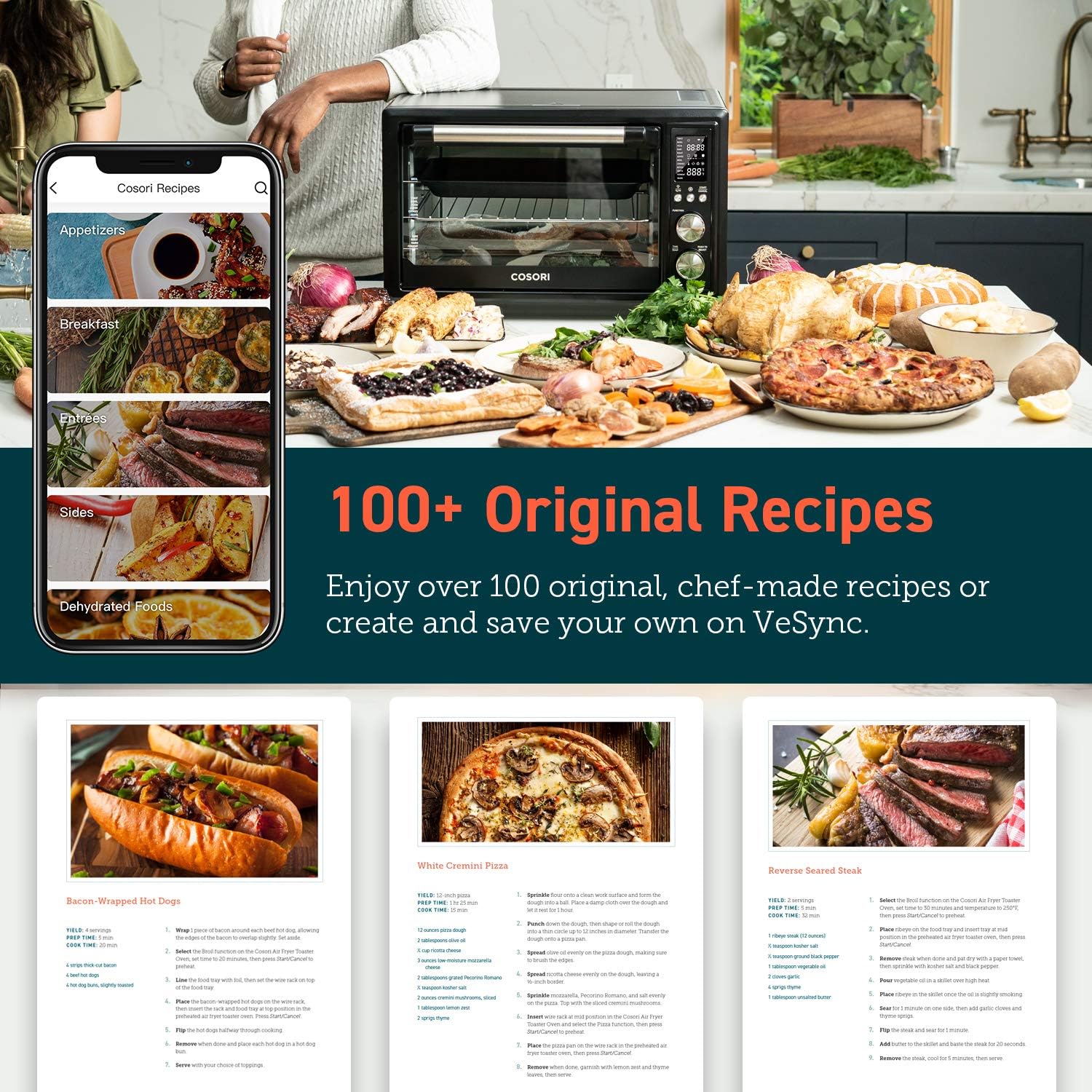 Air Fryer Toaster Oven Combo 13-in-1 32Qt APP & Voice Control Convection Oven Countertop wourant