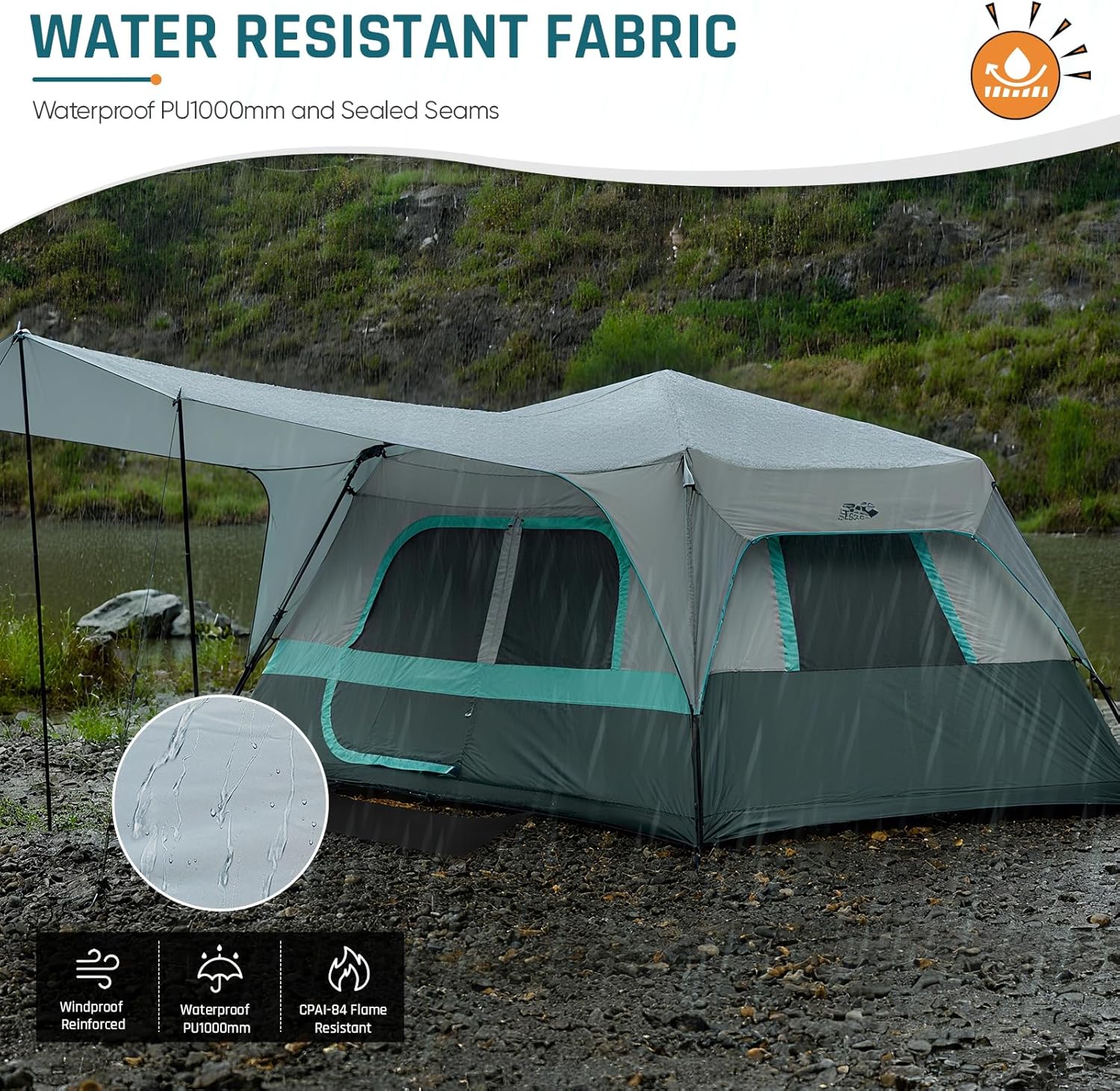 Quick-opening tent, family camping tent, pop-up camping tent, large waterproof tent for outdoor camping wourant