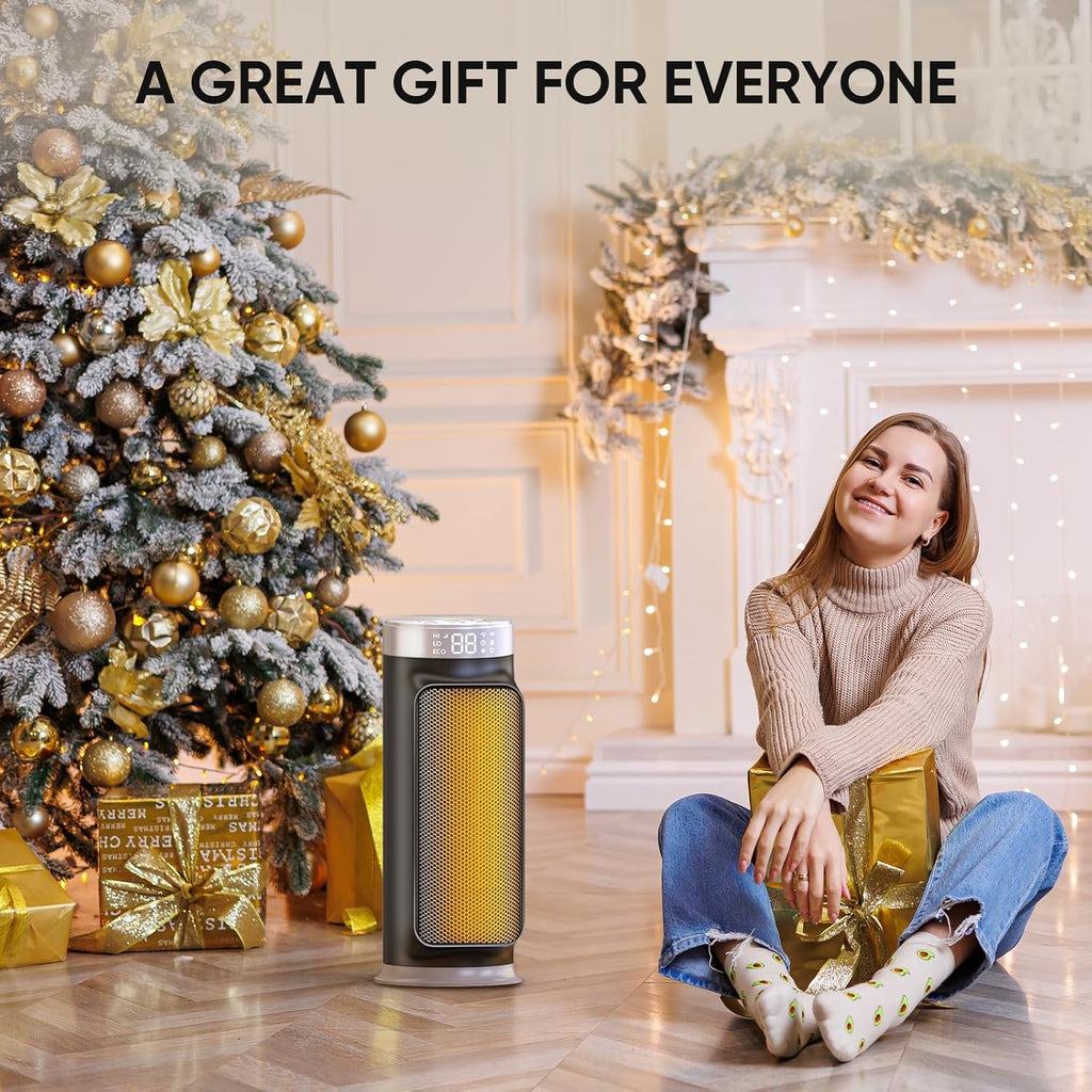 1500W Space Heaters for Indoor Use, Smart PTC Electric Heater with Wifi/App & Remote Control, 24H Timer, 90° Oscillation, Overheat and Tip-Over Protection, 5 Modes for Home Office Bedroom Bathroom wourant