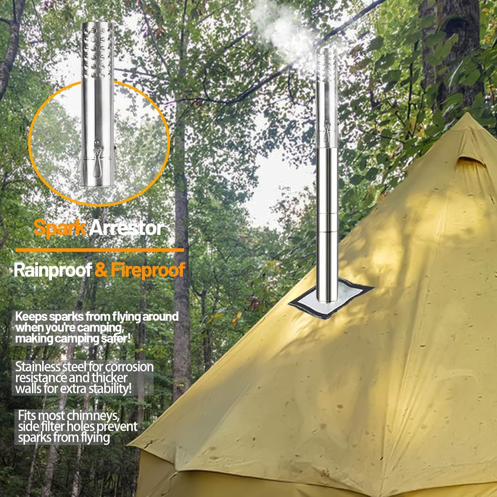 Hot Tent Stove Wood Stove, Small Wood Stove for Outdoor Heating and Cooking, Ice Fishing, Hunting wourant
