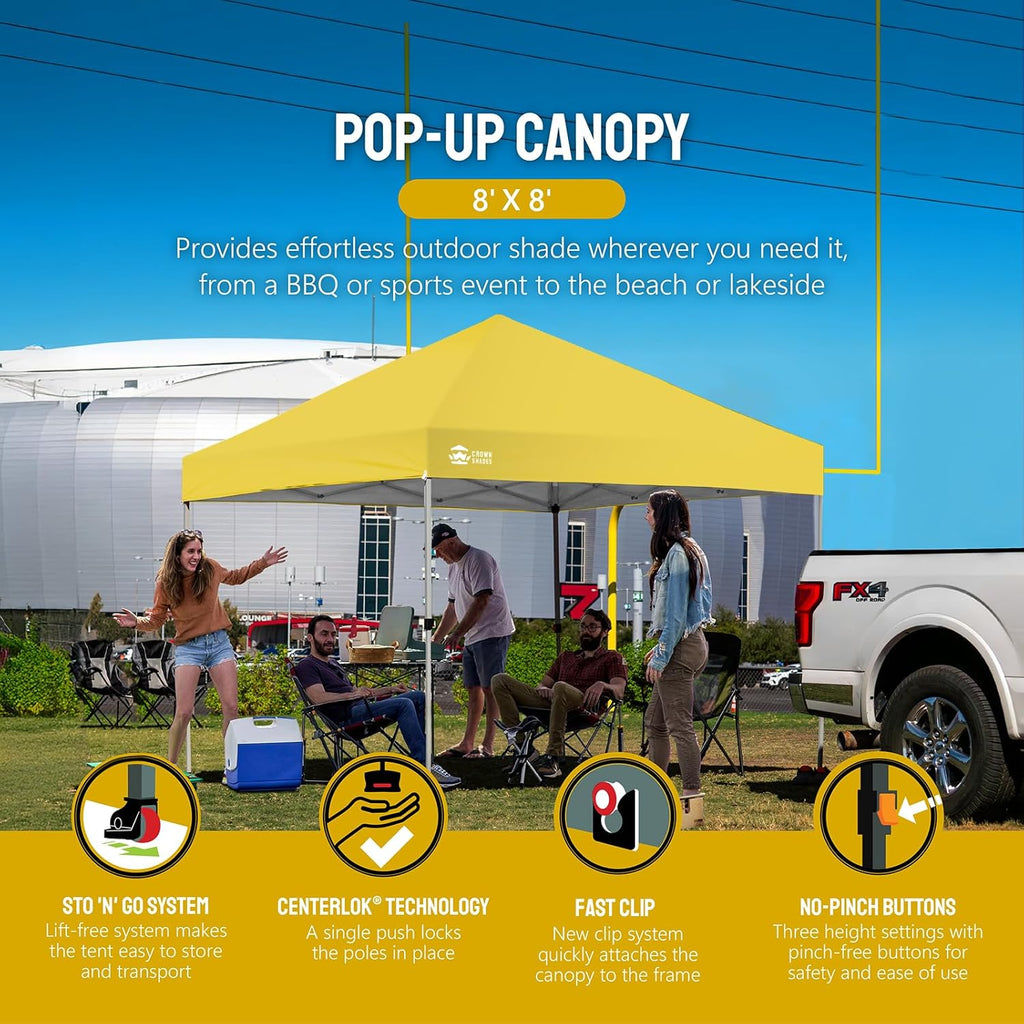 10x10 Pop-Up Awning - One-Click Installation Beach Tent - Outdoor Sunshade Silver Coated Top, 3 Heights and 4 Sand Pockets wourant