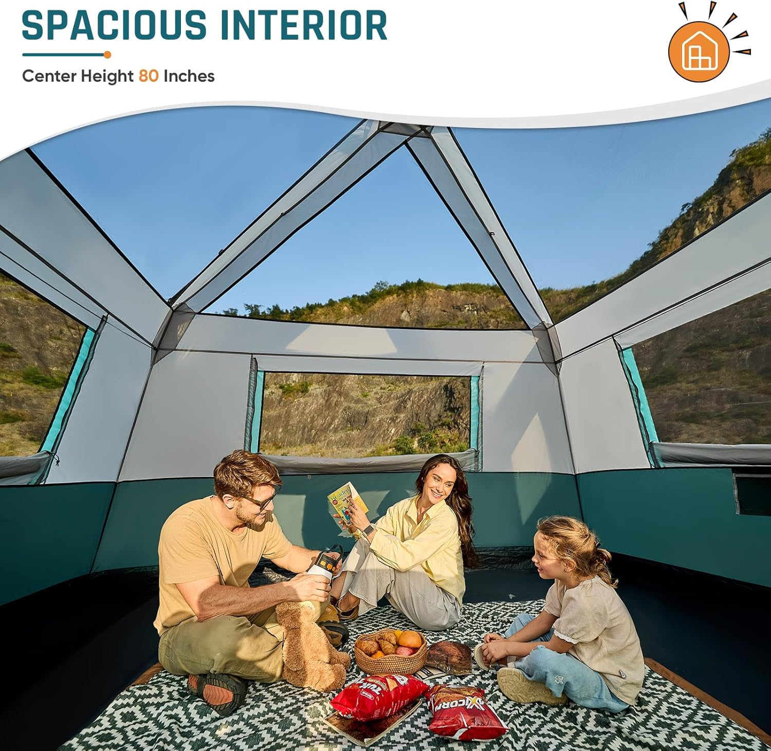 Quick-opening tent, family camping tent, pop-up camping tent, large waterproof tent for outdoor camping wourant