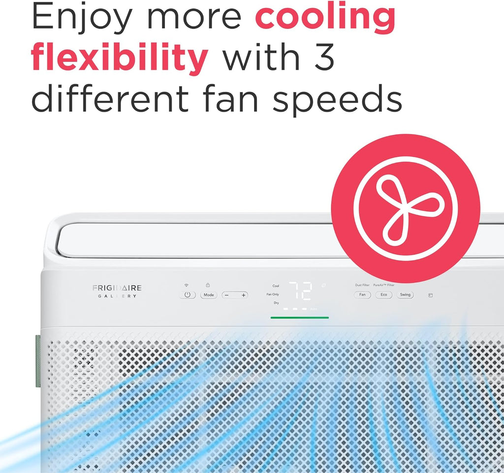 Frigidaire GHWQ103WC1 Inverter Quiet Temp Room Air Conditioner, 10,000 BTU with Wi-Fi Connected, Works with Alexa, Energy Star Certified, Easy-to-Clean Washable Filter, in White wourant