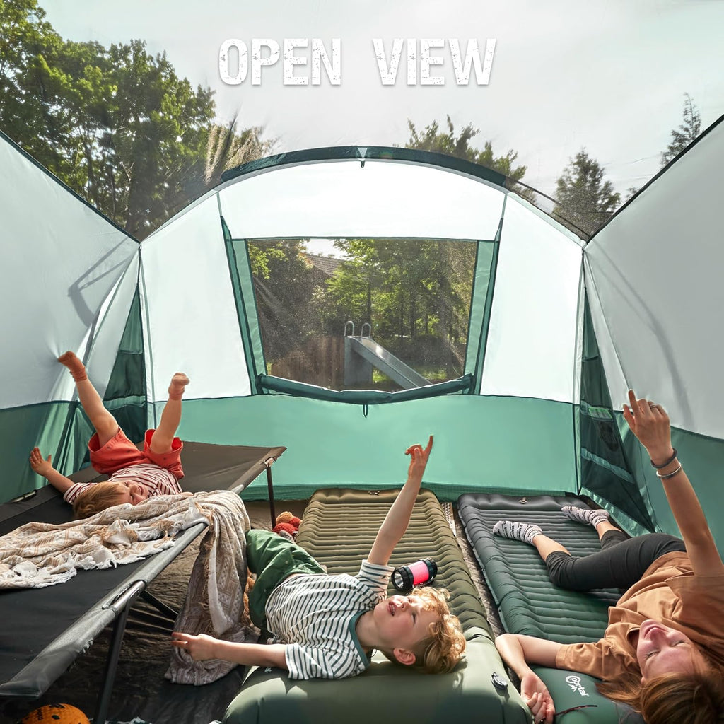 PORTAL 6/8/10 Person Family Camping Tent with Screen Room, Water Resistant Big Tunnel Tent with Rainfly, Large Family Tent for Outdoor Camping, Party wourant