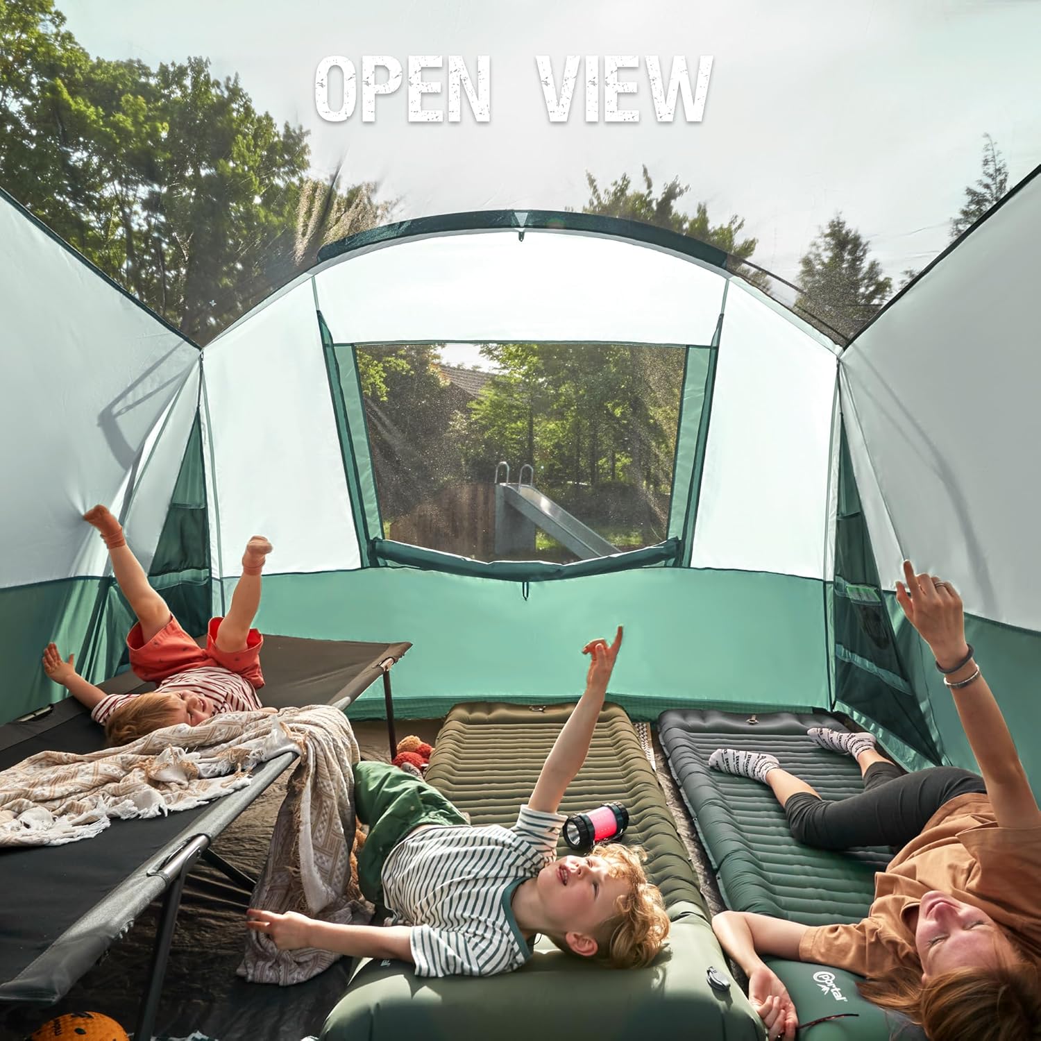 PORTAL 6/8/10 Person Family Camping Tent with Screen Room, Water Resistant Big Tunnel Tent with Rainfly, Large Family Tent for Outdoor Camping, Party wourant