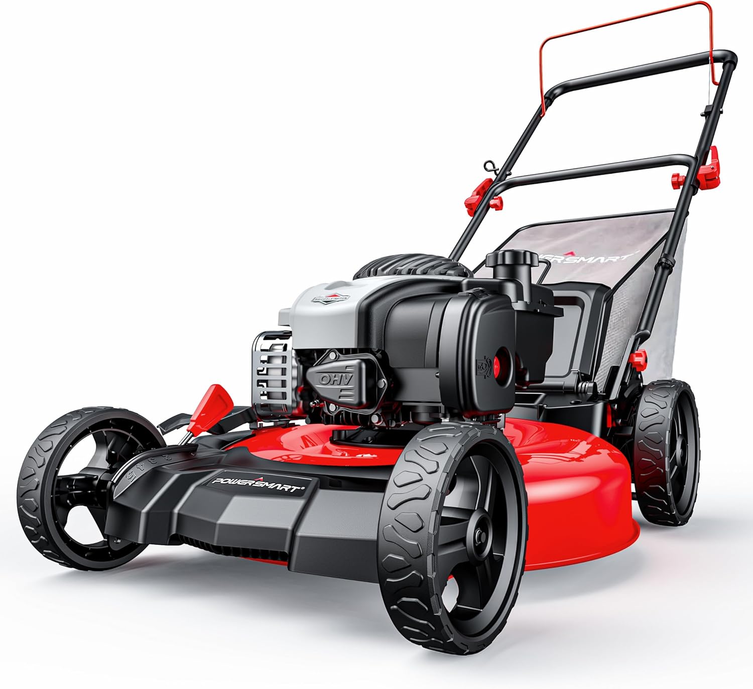 PowerSmart 21" 2-in-1 Push Lawn Mower 144cc Engine 3-in-1 with Bagging High Wheels wourant