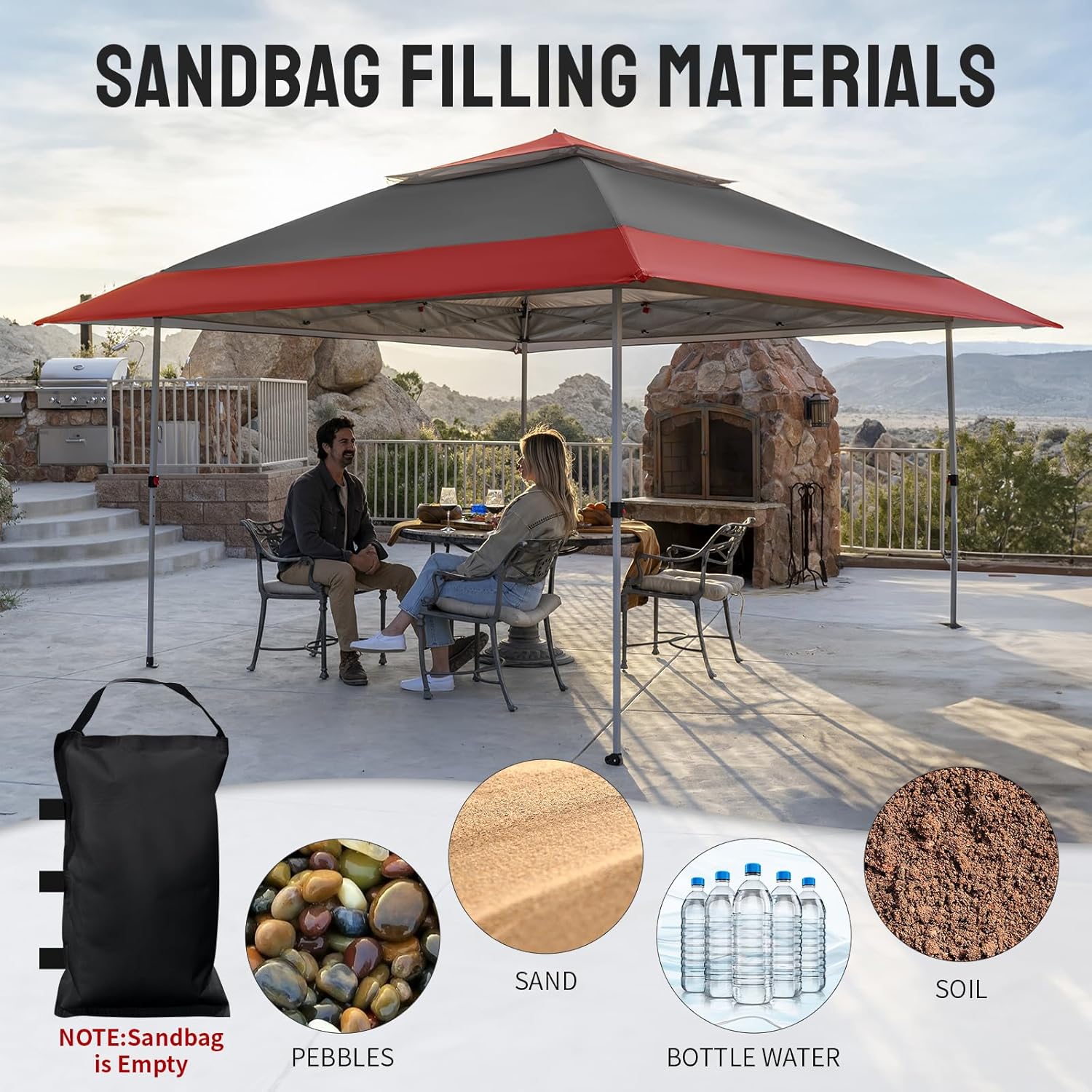 CROWN SHADES 13x13 Pop Up Gazebo, Canopy Tent, Gazebos on Clearance - Outdoor Gazebo for Backyard & Patio Furniture - Carpa Pop Up Tent with Wheeled STO-N-Go Cover Bag (White) wourant