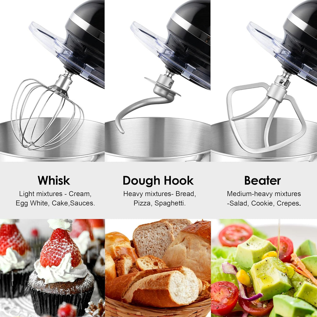 Aucma Stand Mixer,6.5-QT 660W 6-Speed Tilt-Head Food Mixer, Kitchen Electric Mixer with Dough Hook wourant