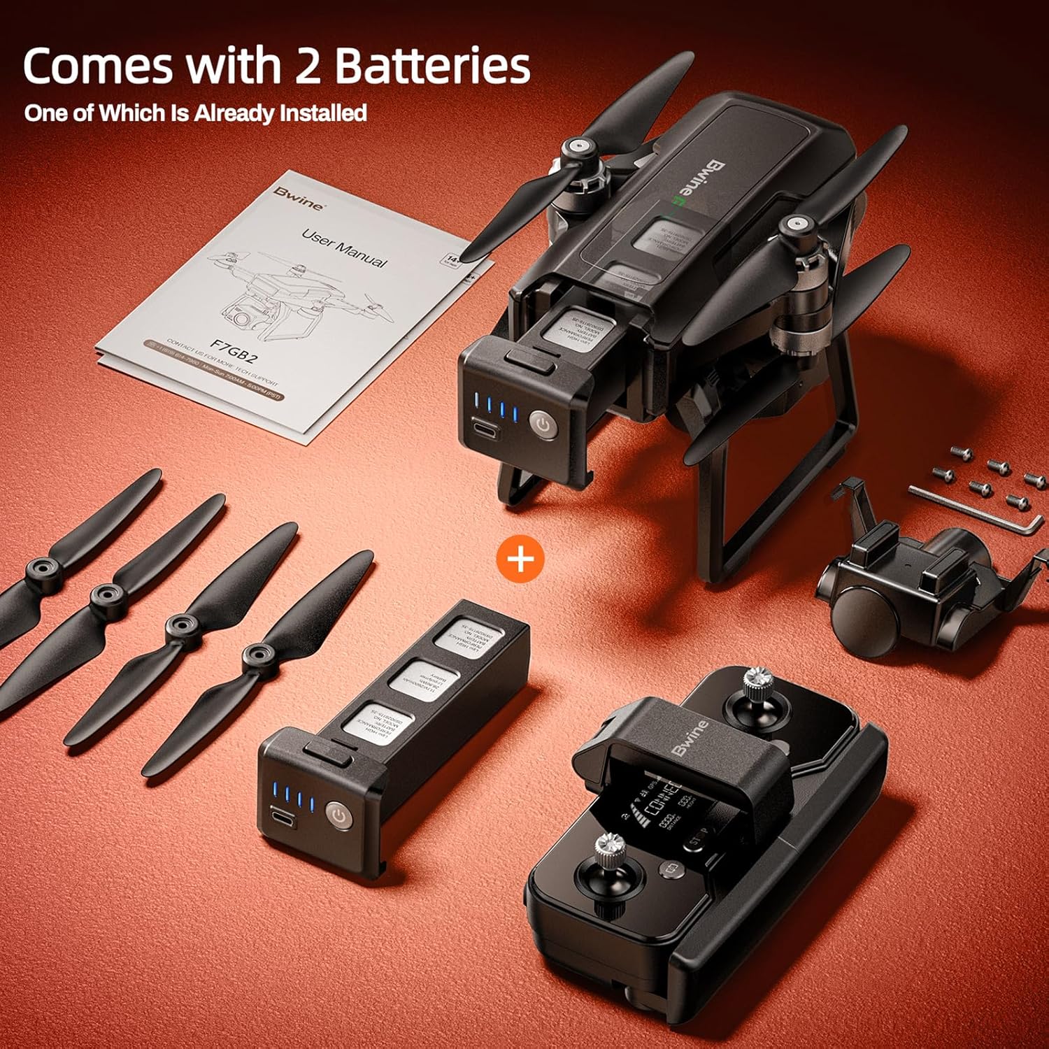 Adult-specific camera drone with 4K UHD aerial photography, 3-axis gimbal, 10,000-foot control, 3 batteries for 75 minutes of flight time, and GPS tracking wourant