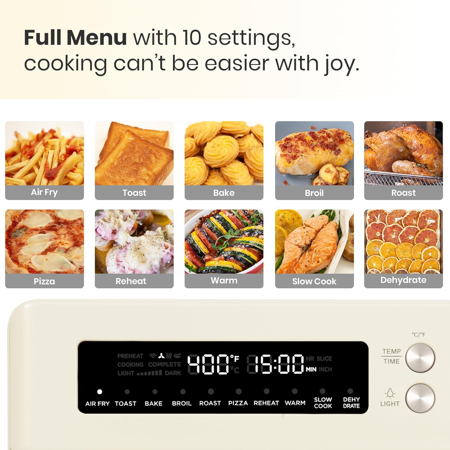 Infrared Heating Air Fryer Toaster Oven, Extra Large Countertop Convection Oven 10-in-1 Combo, 6-Slice Toast, Enamel Baking Pan Easy Clean with Recipe Book, Black Matte Stainless Steel wourant