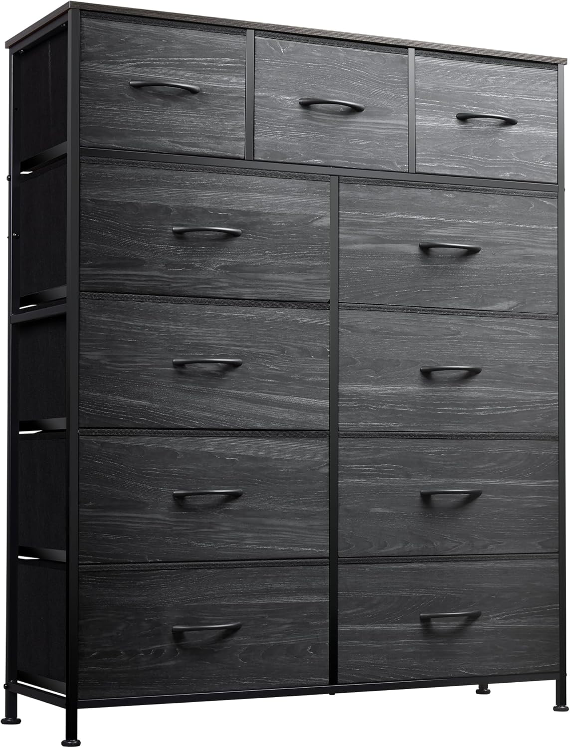 Storage Organizer Unit with 11 Fabric Bins, Storage Drawers Organizer with Steel Frame, Tall Storage Tower Organizaton wourant