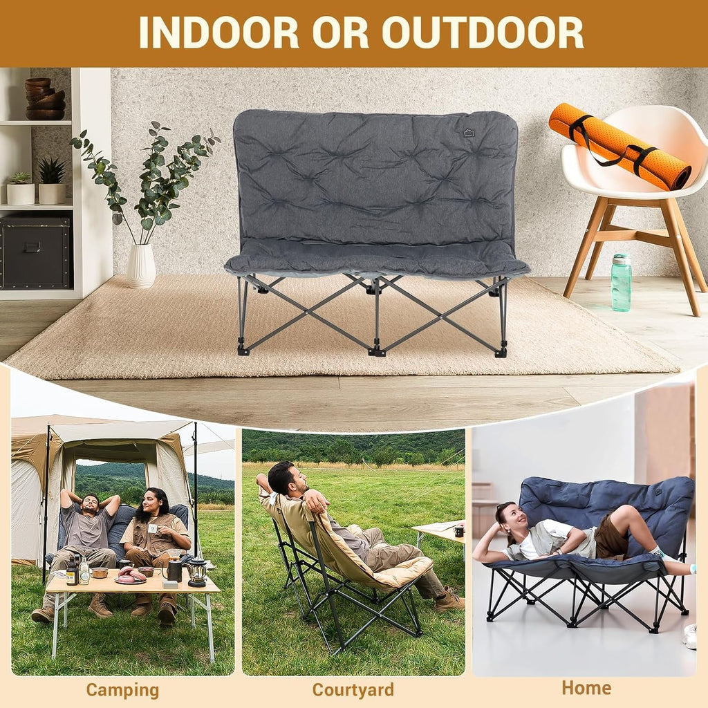 KingCamp Butterfly Chair, Oversized Thick Padded Comfy Camping Chairs Portable Folding Chair 400lbs Heavy Duty Seat with High Backrest & Carry Bag for Outdoor Indoor Patio Lawn Home Living Bed Room wourant