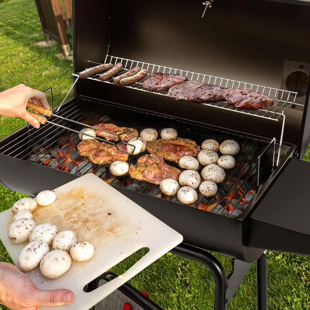 Royal Gourmet CC1830 30" Barrel Charcoal Grill with Heating Rack, Outdoor Grill, 627 Sqm wourant