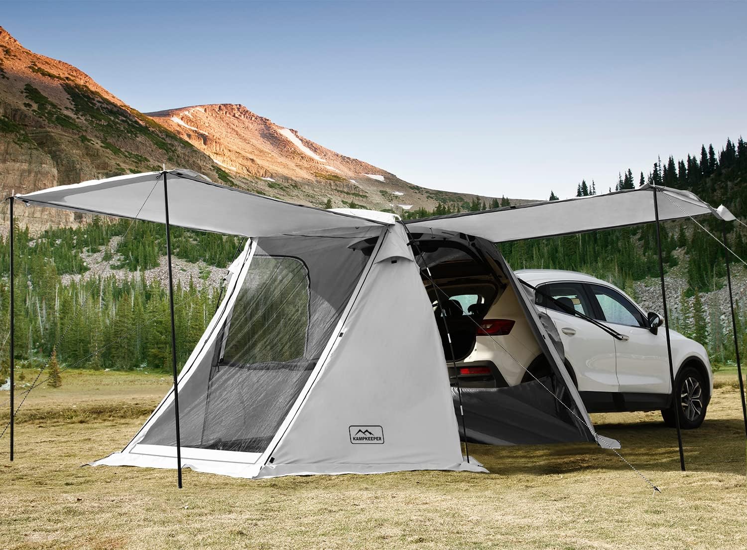 KAMPKEEPER SUV Car Tent, Tailgate Shade Awning Tent for Camping, Vehicle Camping Tents Outdoor Travel (Black) wourant