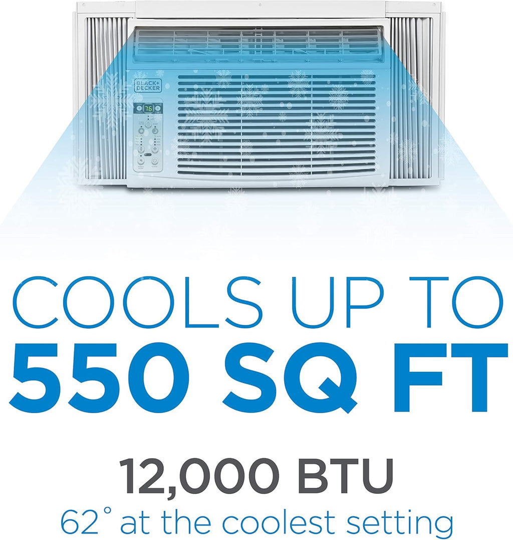 BLACK+DECKER Window Air Conditioner 5000 BTU, Cools Up to 150 Square Feet, AC Unit with Mechanical Controls, Manual Fan Only and Cool Settings, BD05MWT6, White wourant