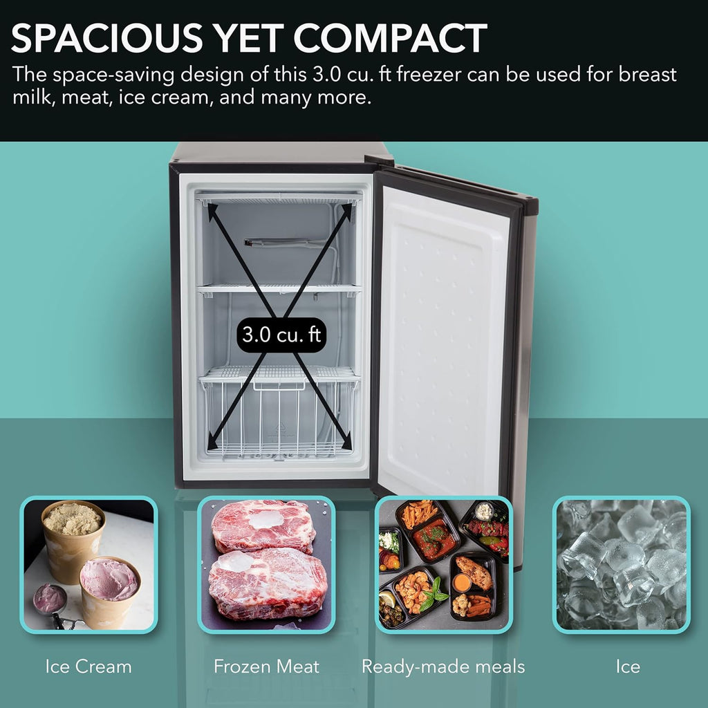 Whynter CUF-112SS Mini, Energy Star Rated Small Upright Freezer with Lock, Stainless Steel -1.1 Cubic Feet wourant