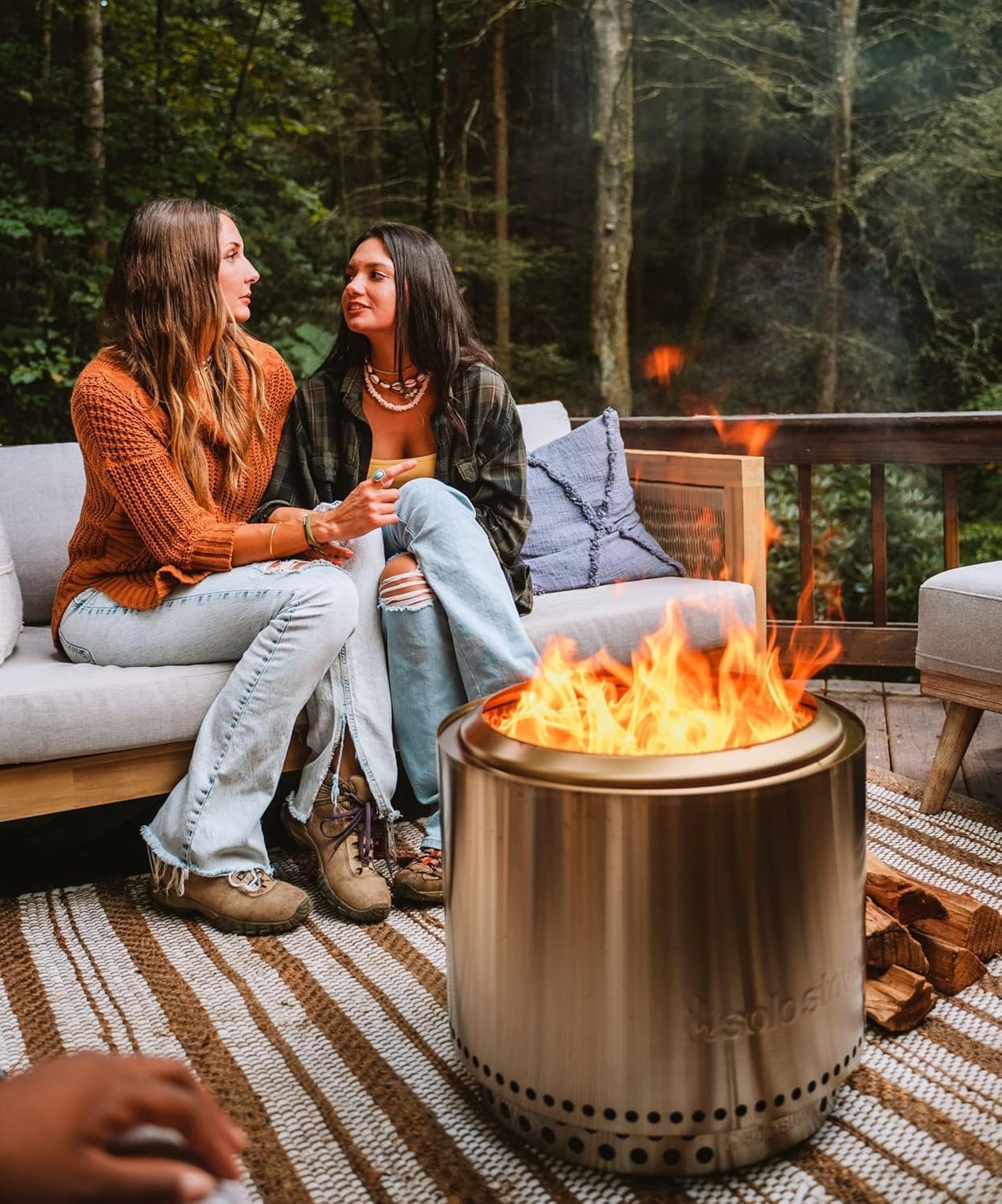 Solo Stove Bonfire 2.0 with Stand, 19.5 Inch Smokeless Fire Pit with Removable Ash Pan - Portable Outdoor Fire Pit - Stainless Steel Wood Burning Fireplace, Ideal for 4-6 People, 21.75 lbs wourant