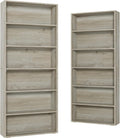 IRONCK Bookshelves and Bookcases Set of 2 Floor Standing 6 Tiers Display Storage Shelves wourant
