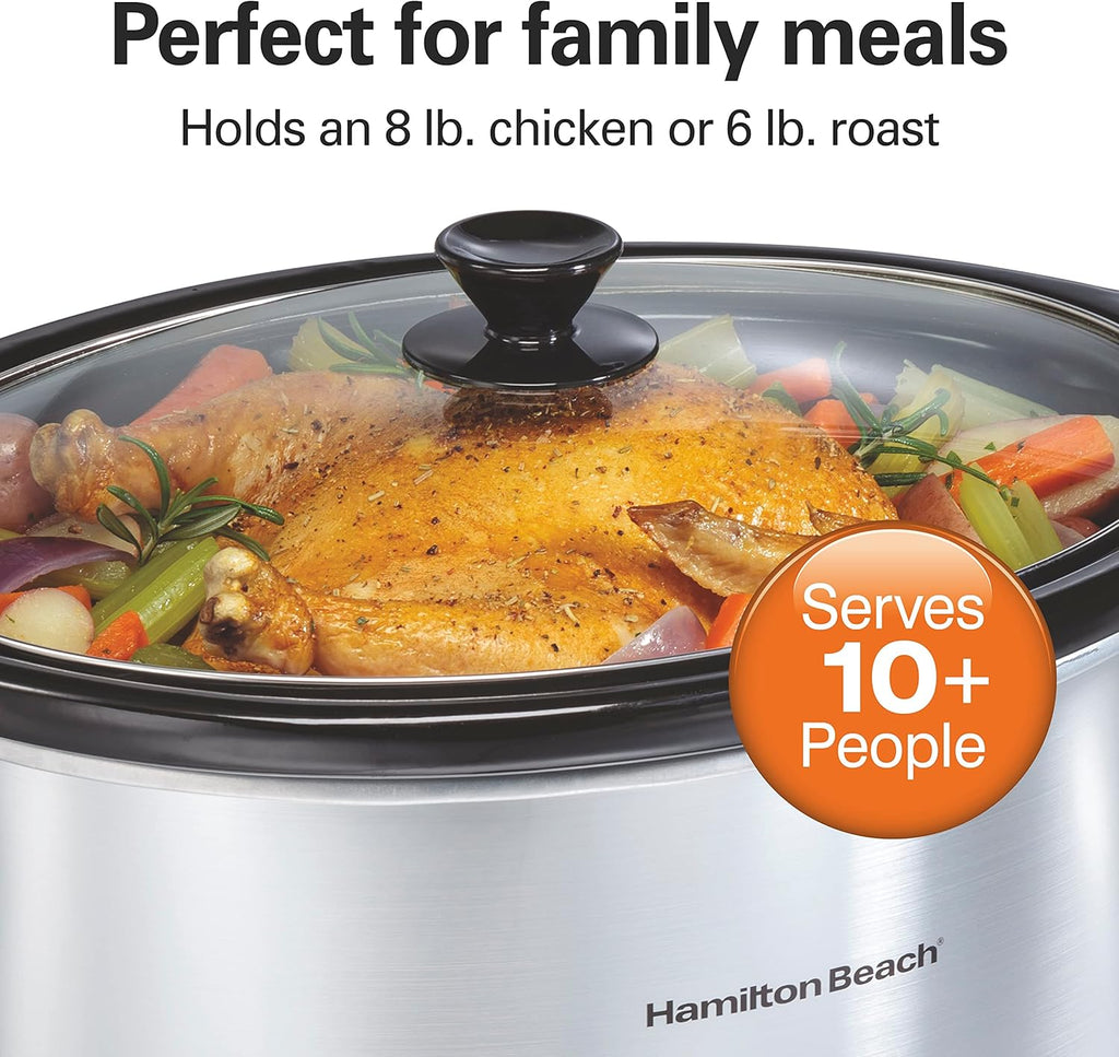 Hamilton Beach 8 Quart Programmable Slow Cooker Three Temperature Settings Dishwasher Safe Crock wourant