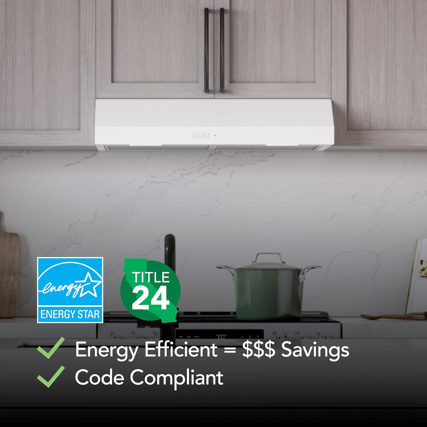 Broan-NuTone Three-Speed Glacier Undercabinet Range Hood with LED Light, ADA Compliant wourant