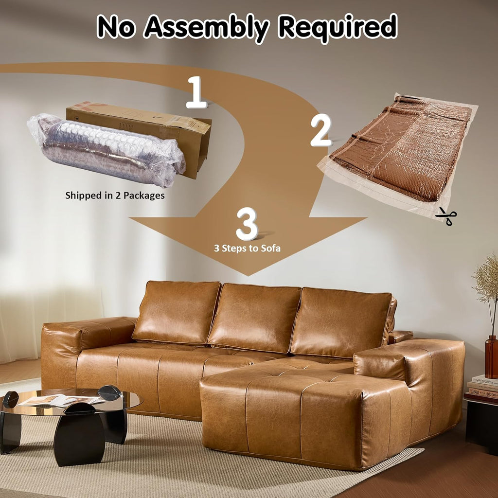 Ovios 104" Cloud Section Sofa L-shaped lounge chair, modern modular sofa wourant