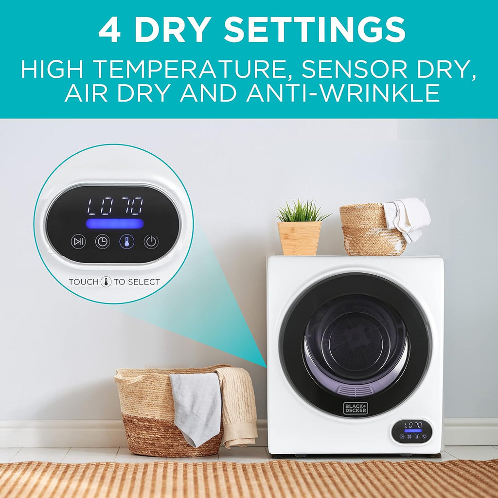 Compact Clothes Dryer, 1.5 Cu. Ft. 850W Electric Dryer, 120V Vented Portable Dryer with Stainless Steel Drum, for 5.5 lbs. of clothing for Standard Wall Outlet wourant