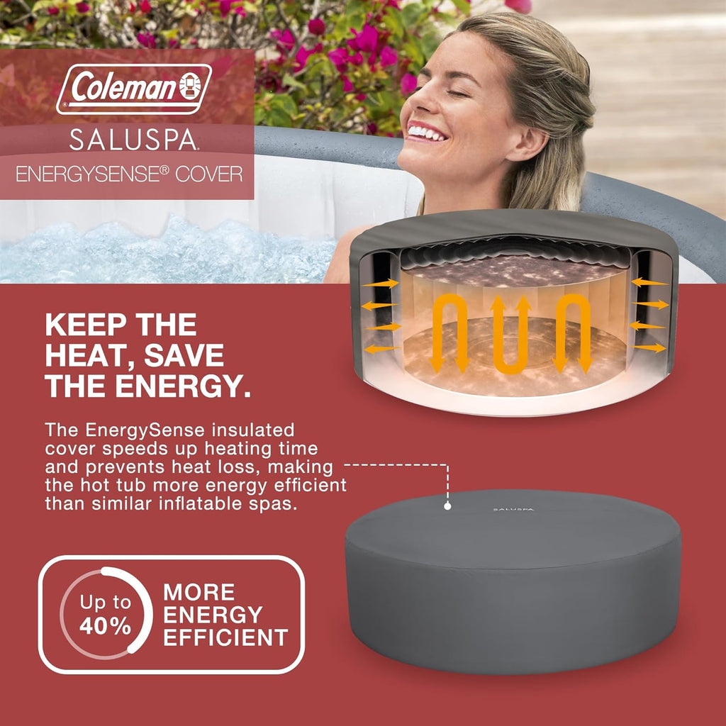 Bestway Palm Springs 4 to 6 Person EnergySense Smart AirJet Plus Inflatable Hot Tub Outdoor Spa with 140 AirJets and Insulated Cover wourant