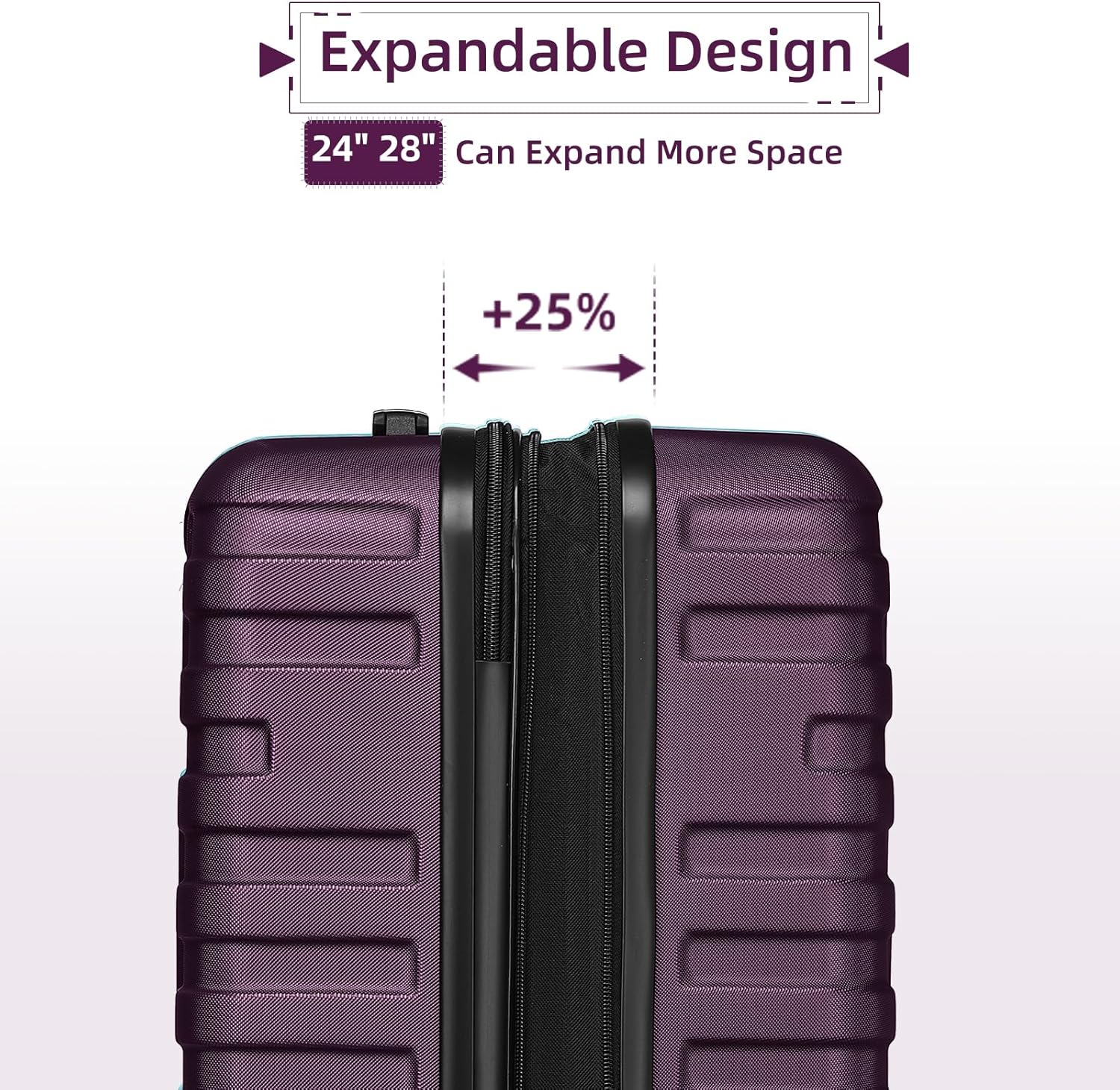 Luggage 6-piece hardshell expandable suitcase lightweight travel carry-on luggage set wourant