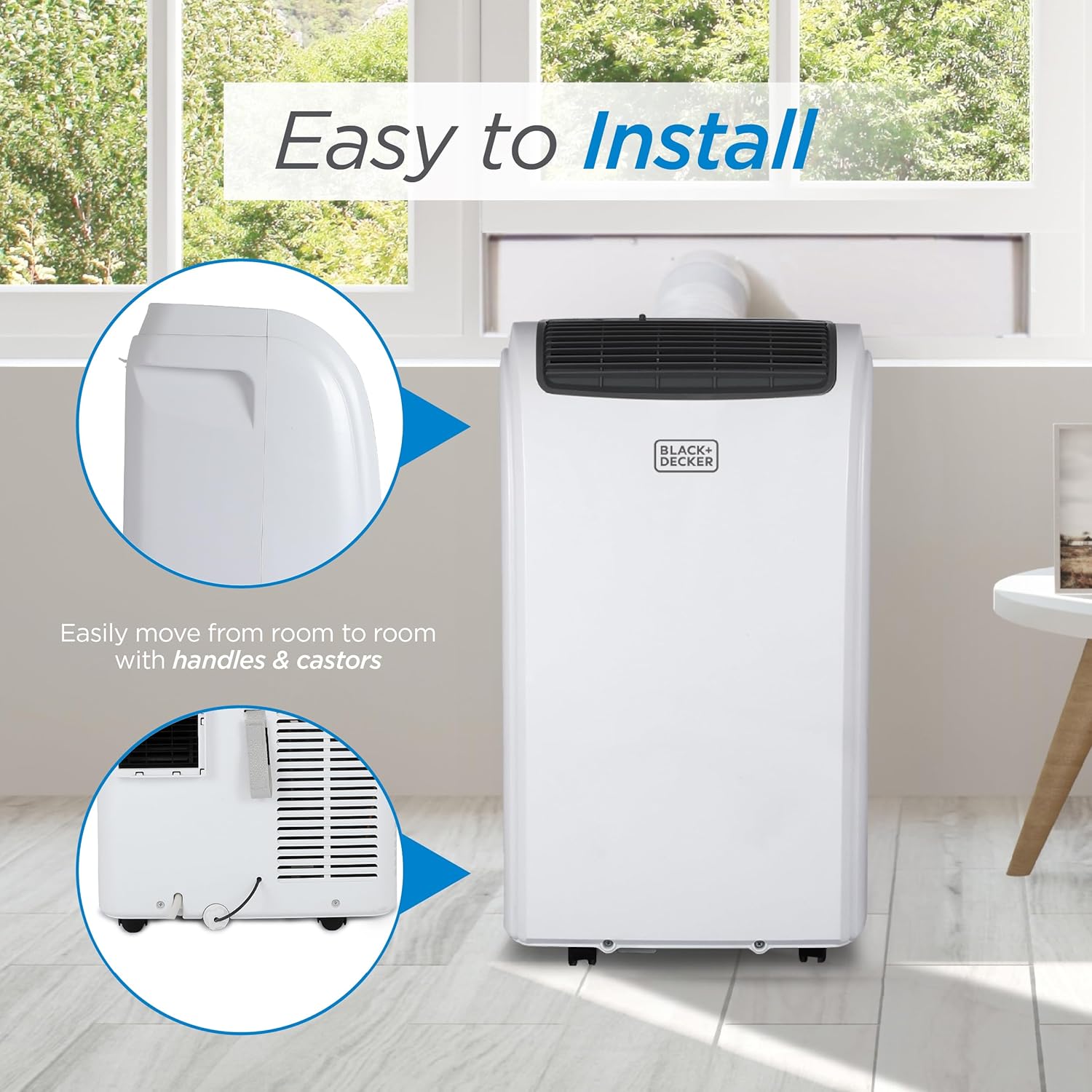 BLACK+DECKER 10,000 BTU Portable Air Conditioner for Rooms up to 450 Sq. with Remote Control, White wourant