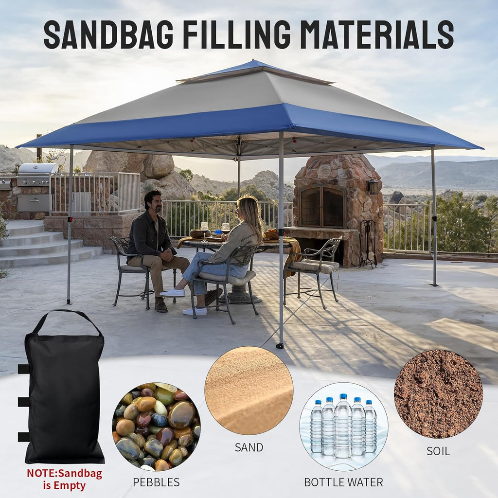 CROWN SHADES 13x13 Pop Up Gazebo, Canopy Tent, Gazebos on Clearance - Outdoor Gazebo for Backyard & Patio Furniture - Carpa Pop Up Tent with Wheeled STO-N-Go Cover Bag (White) wourant