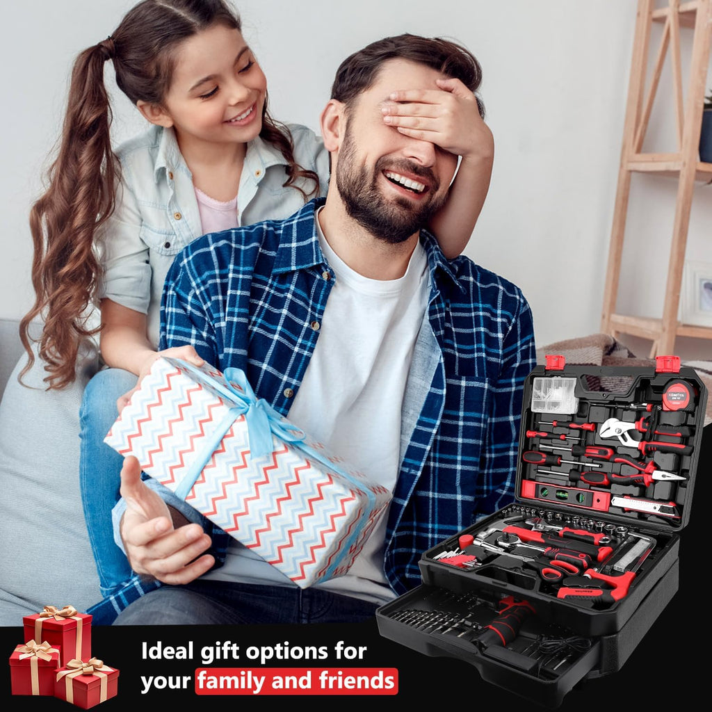 KingTool 276-Piece Tool Set Kit Tool kit 12V Cordless Power Drill Driver Toolbox Storage Case wourant