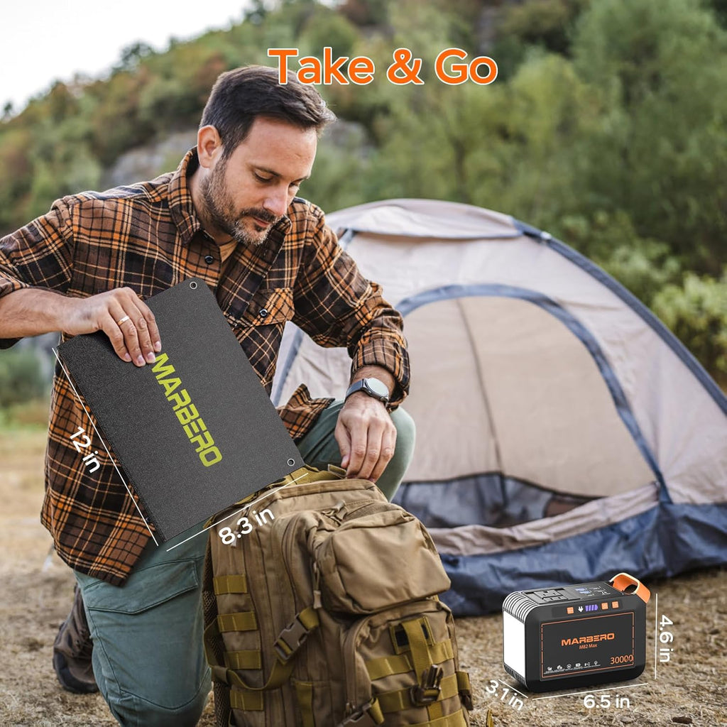 Portable Power Station 88Wh Camping Lithium Battery Solar Generator Fast Charging with AC Outlet 120W Peak Power Bank wourant