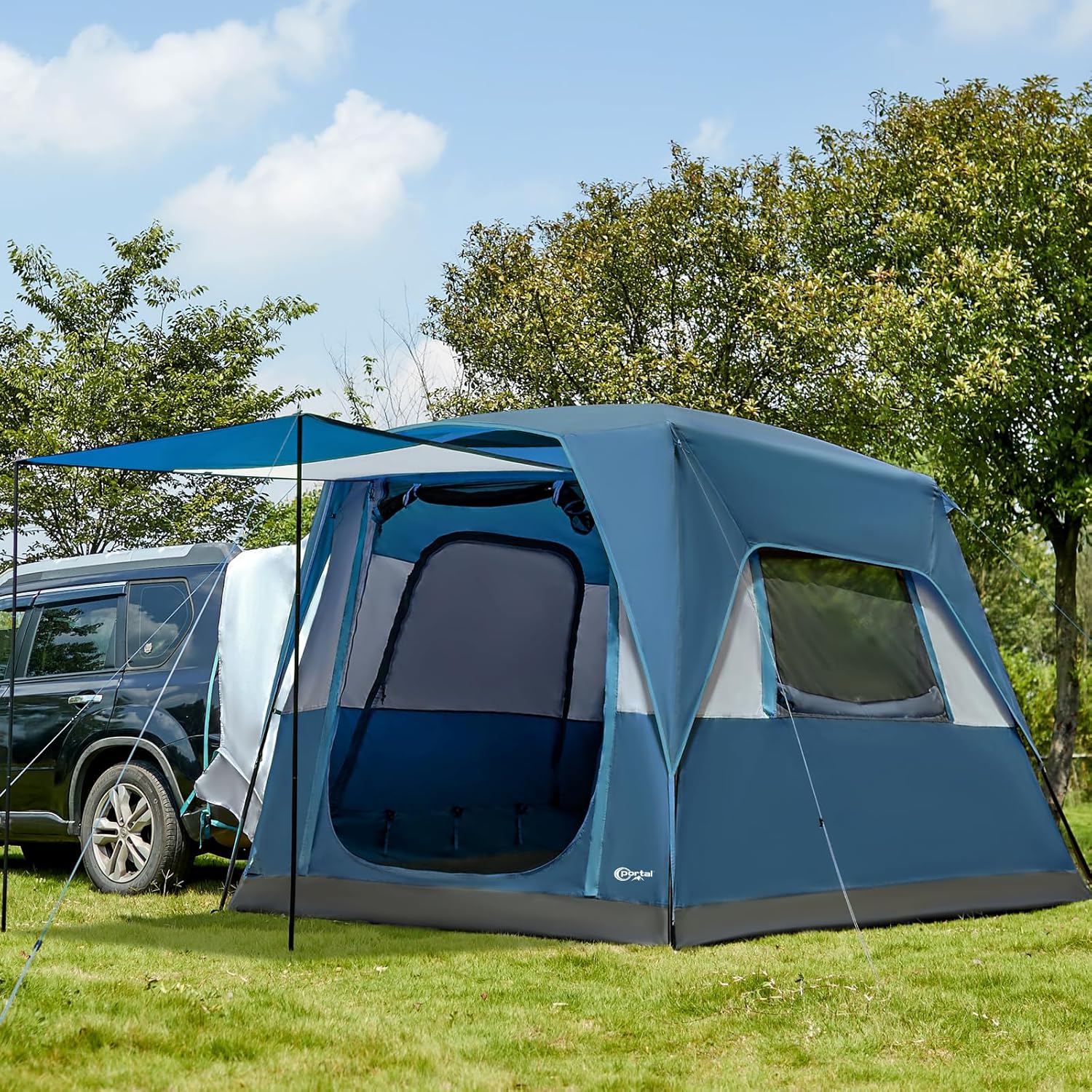 Portal 5-Person SUV Tent with Porch, 2-in-1 Car Camping Tent, Water-Resistant & Windproof, Trunk Tent with 2 Doors for Travel & Outdoor Adventures wourant