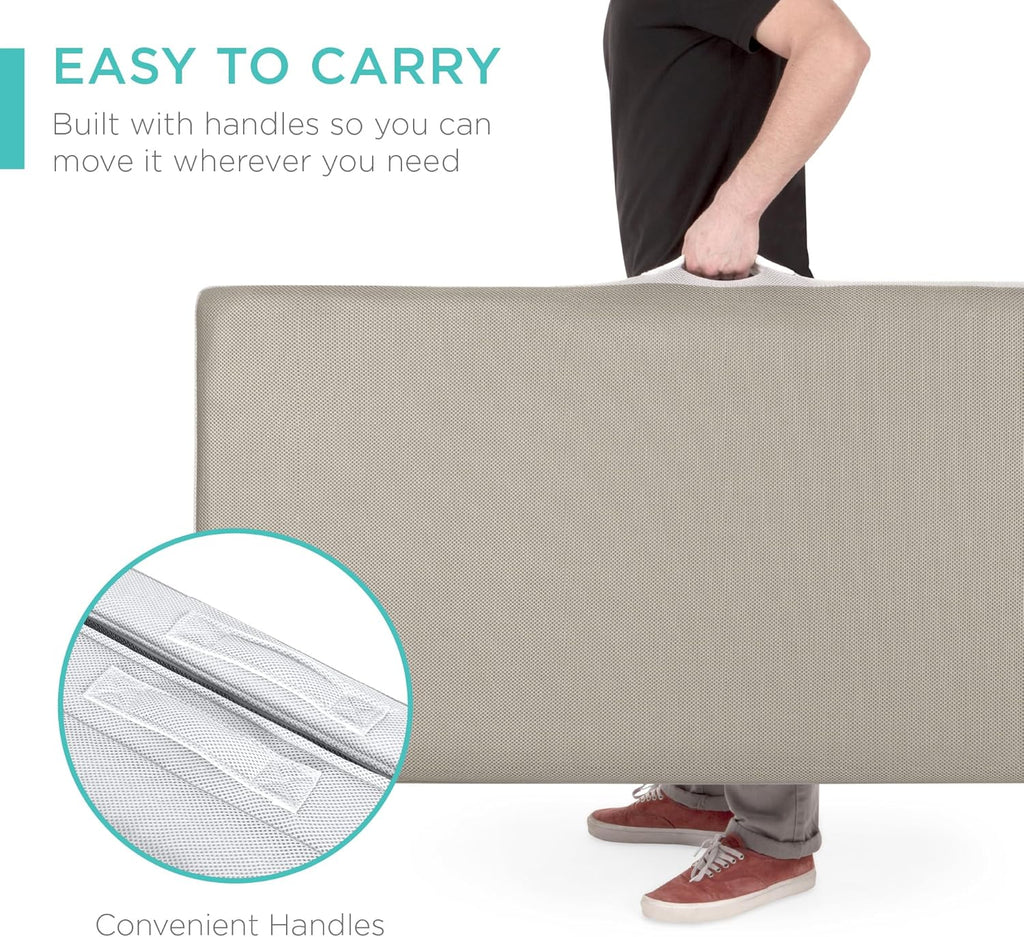 4in Portable Queen-Size Mattress, Tri-Fold Mattress for Camping, Guest, Toddler wourant