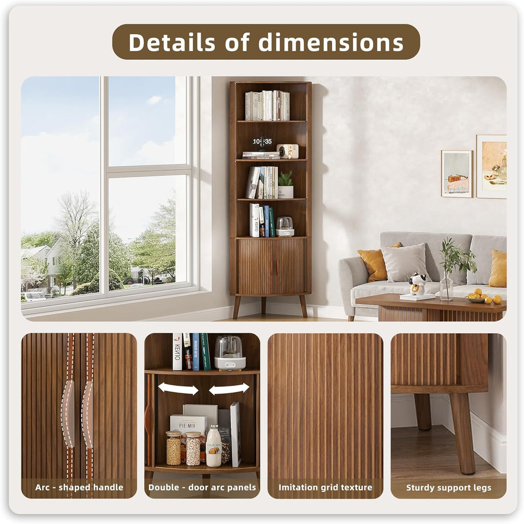 Corner Cabinet, 66.73'' Tall Modern Corner Bathroom Storage Cabinet wourant